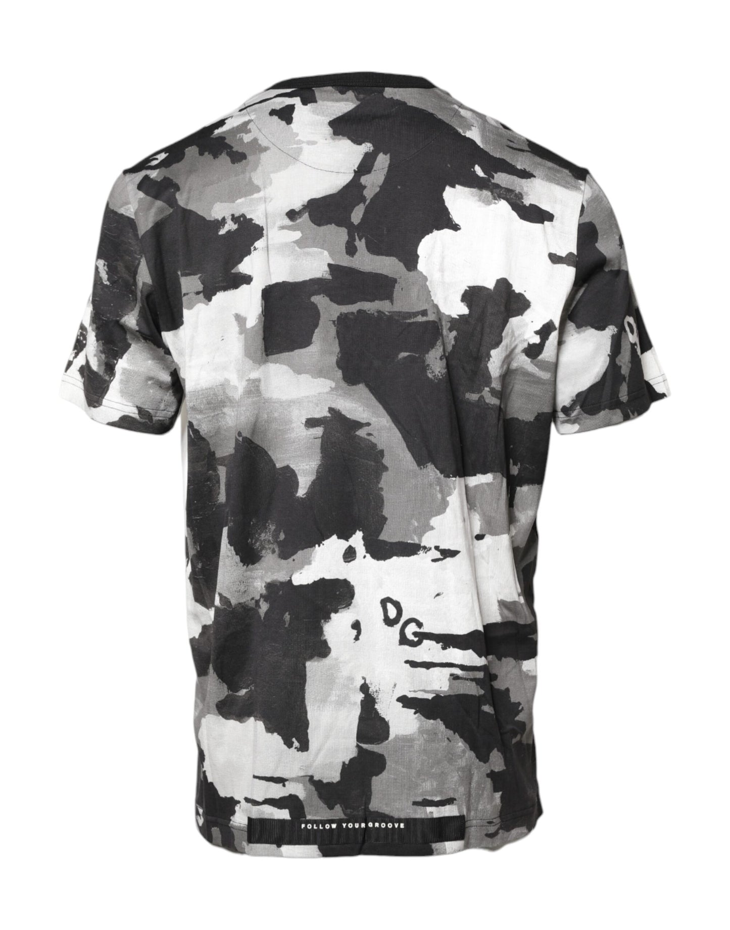 Camiseta de cuello redondo con estampado de camuflaje multicolor de Dolce & Gabbana