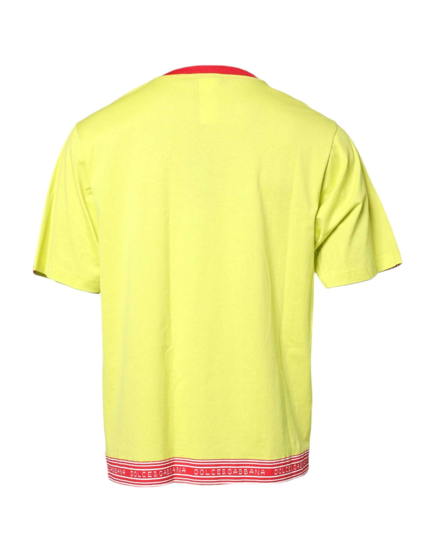 Camiseta de cuello redondo con parche de algodón 85 verde de Dolce & Gabbana