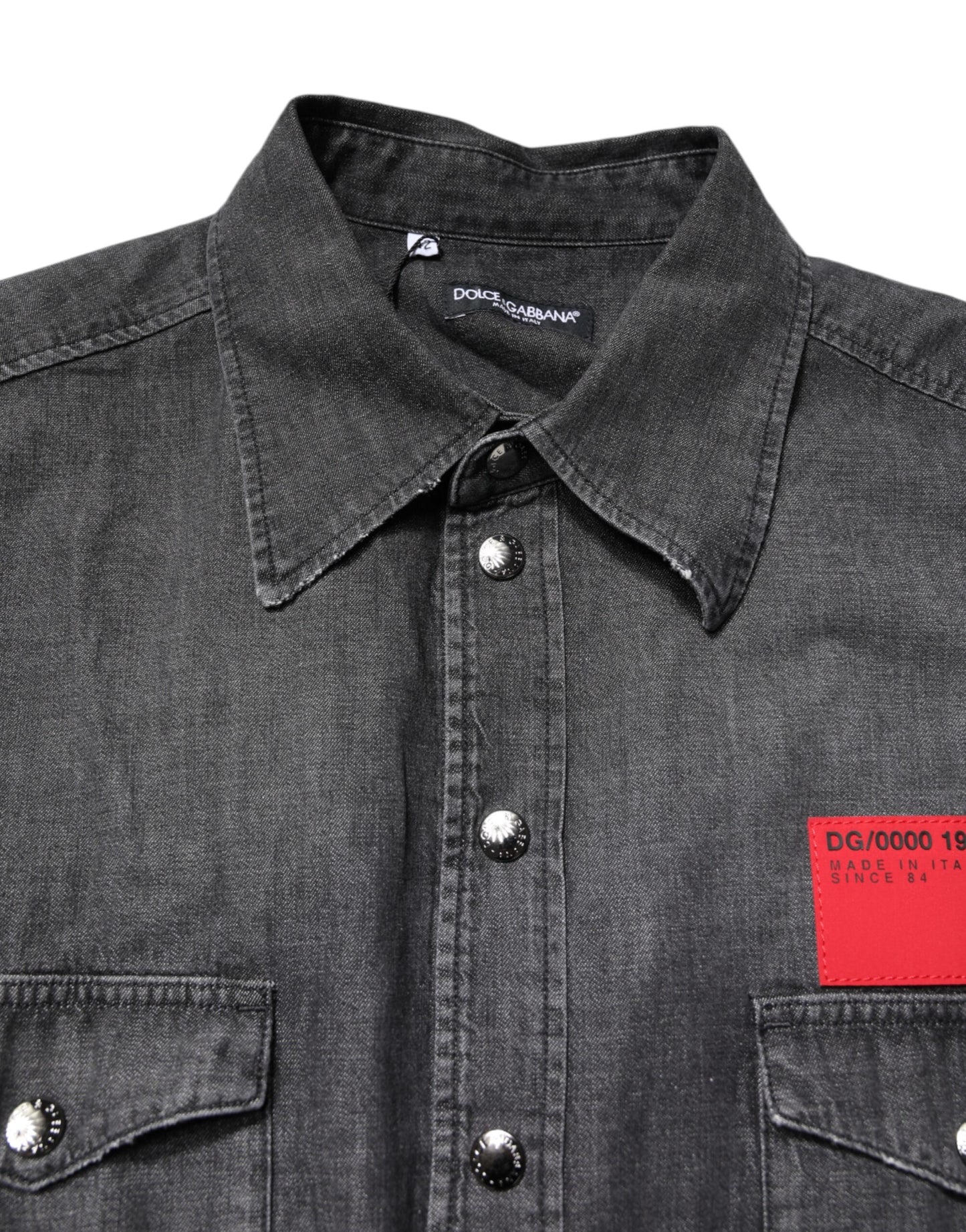 Camisa vaquera gris de manga larga con botones de Dolce & Gabbana