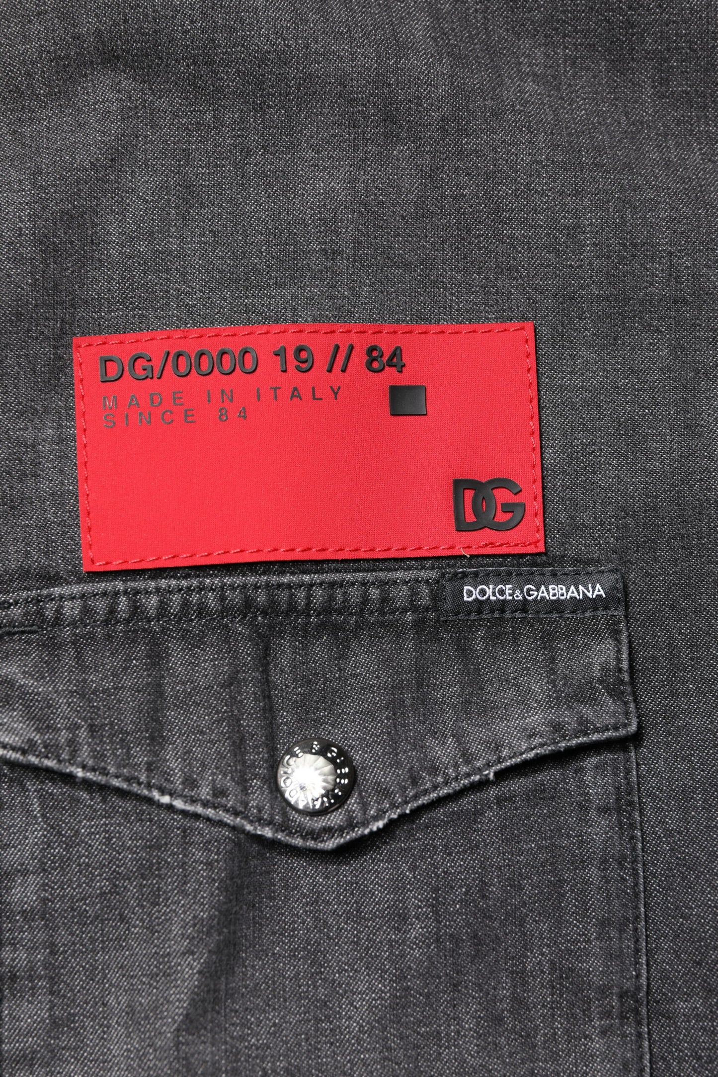 Camisa vaquera gris de manga larga con botones de Dolce & Gabbana