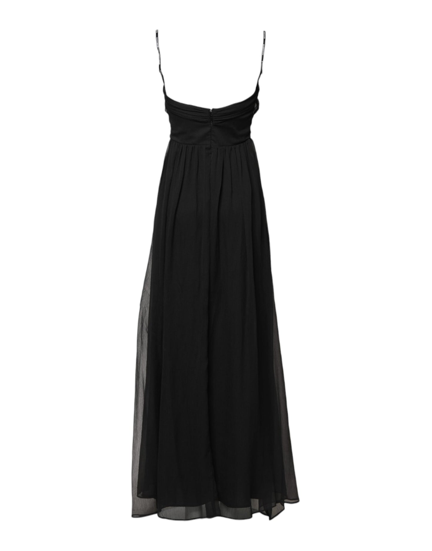 Vestido largo sin mangas de tul negro con perlas de Marciano by Guess