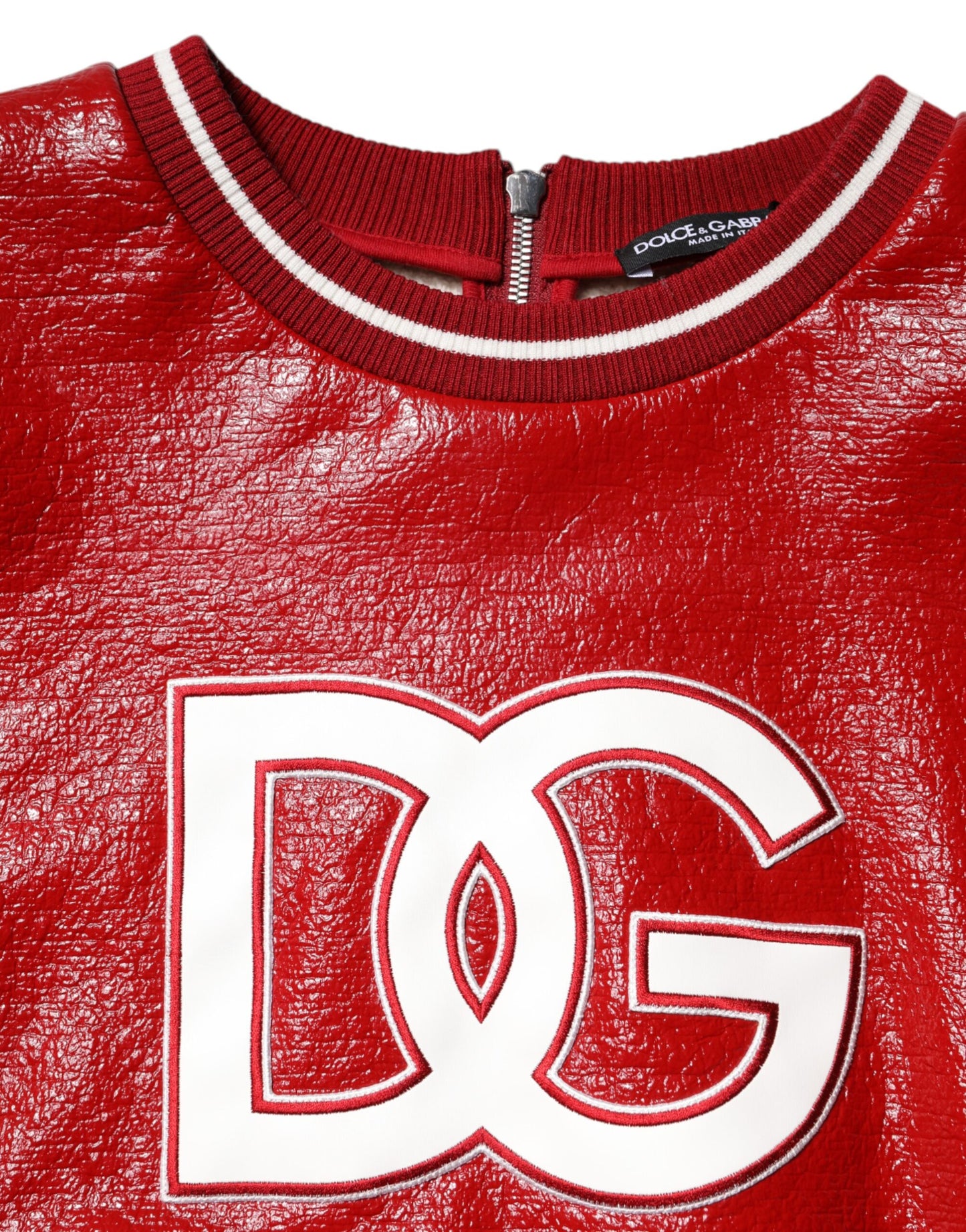 Suéter de lana roja con bordado del logotipo de Dolce & Gabbana