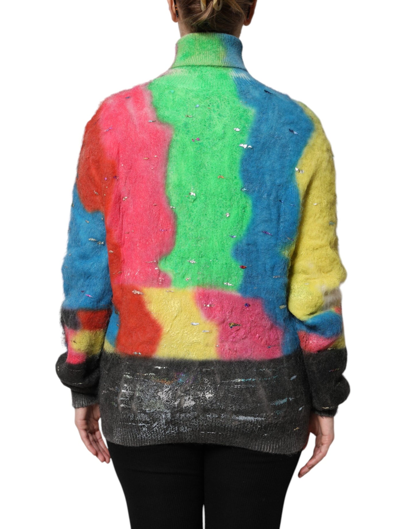 Suéter de cuello alto de mohair multicolor de Dolce & Gabbana
