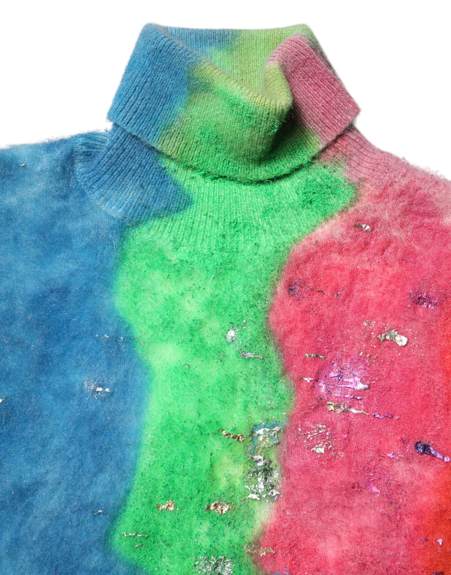 Suéter de cuello alto de mohair multicolor de Dolce & Gabbana