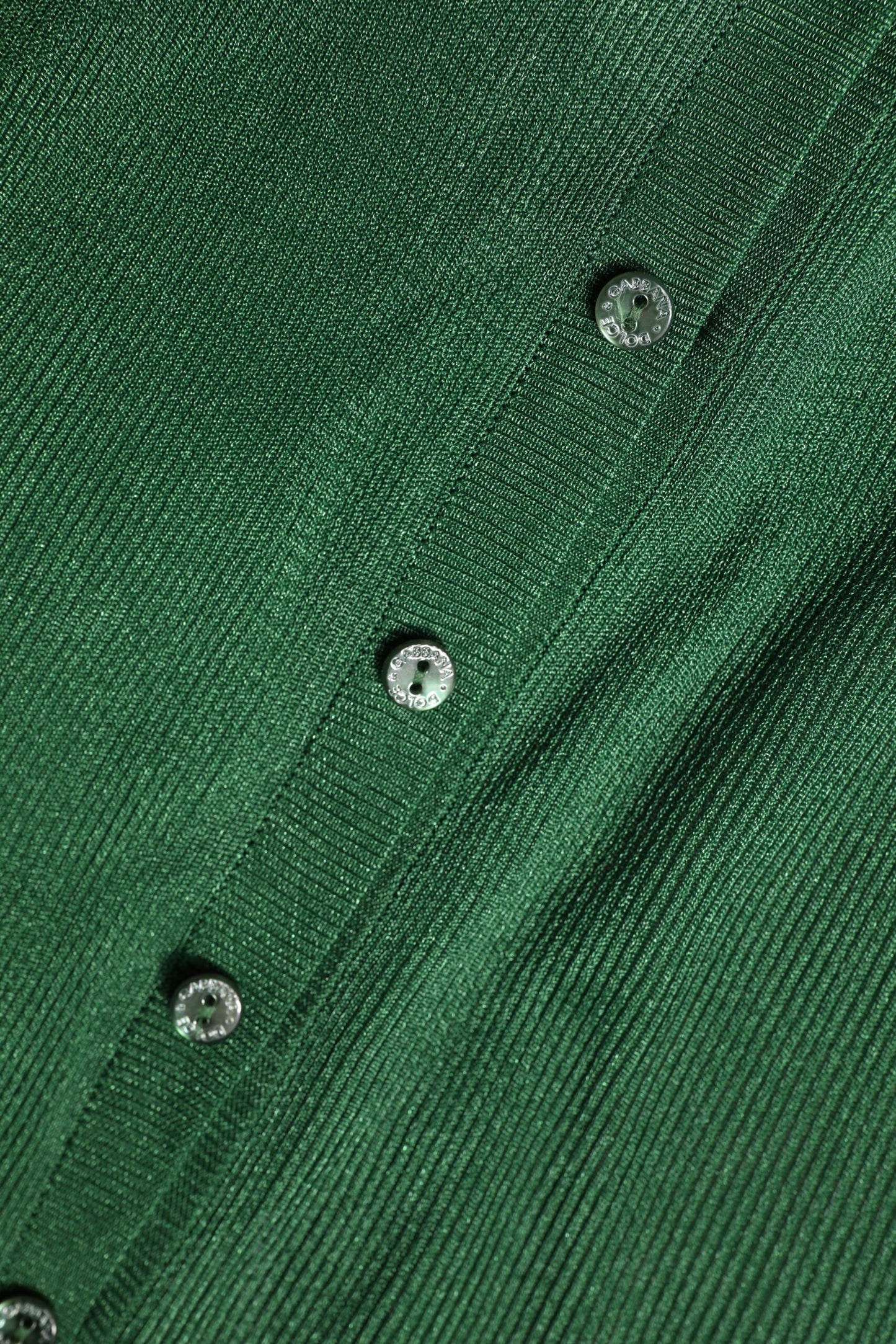 Pull cardigan à manches longues en polyester vert Dolce & Gabbana
