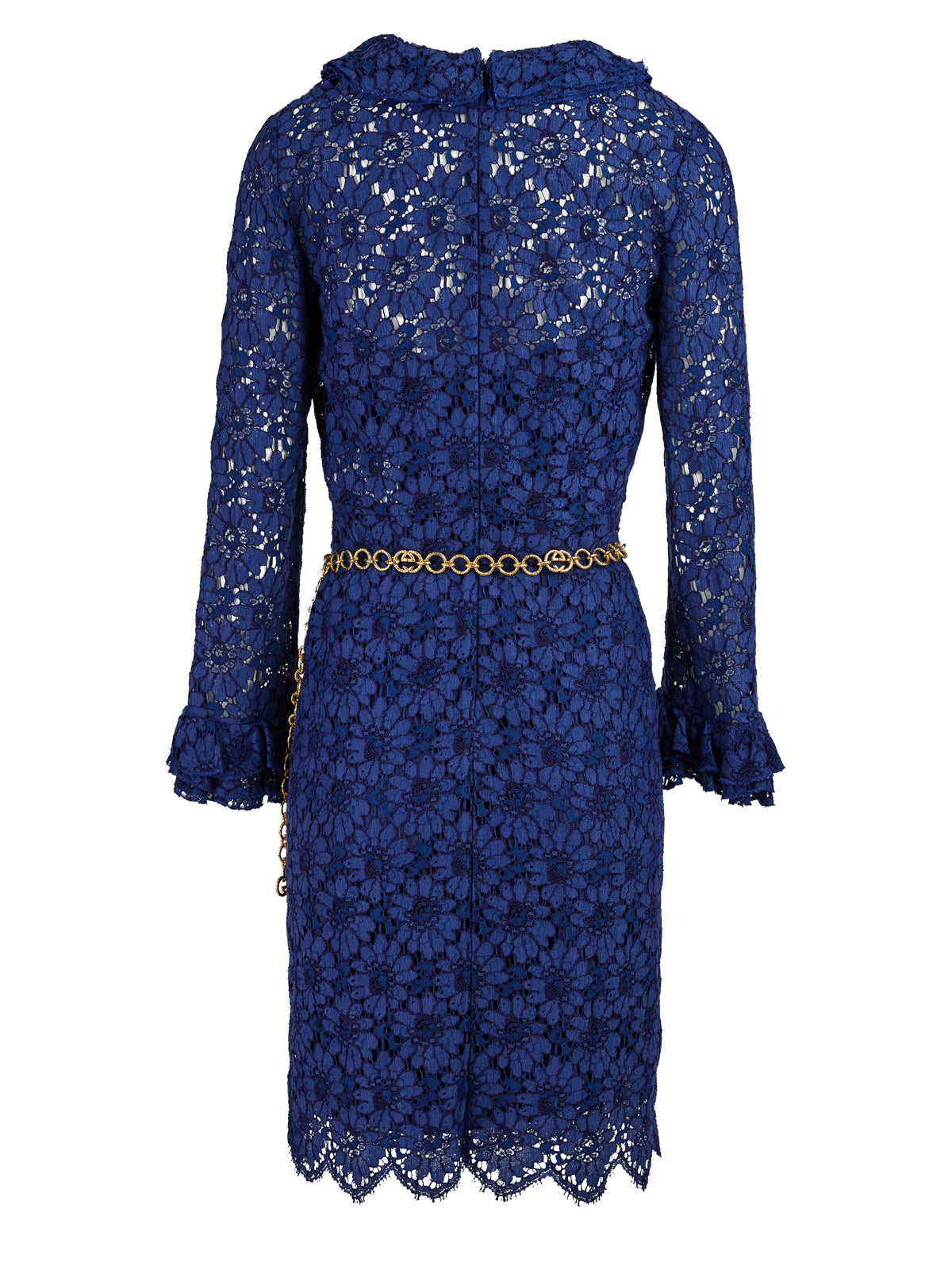 Vestido midi largo de viscosa y algodón Gucci Blu