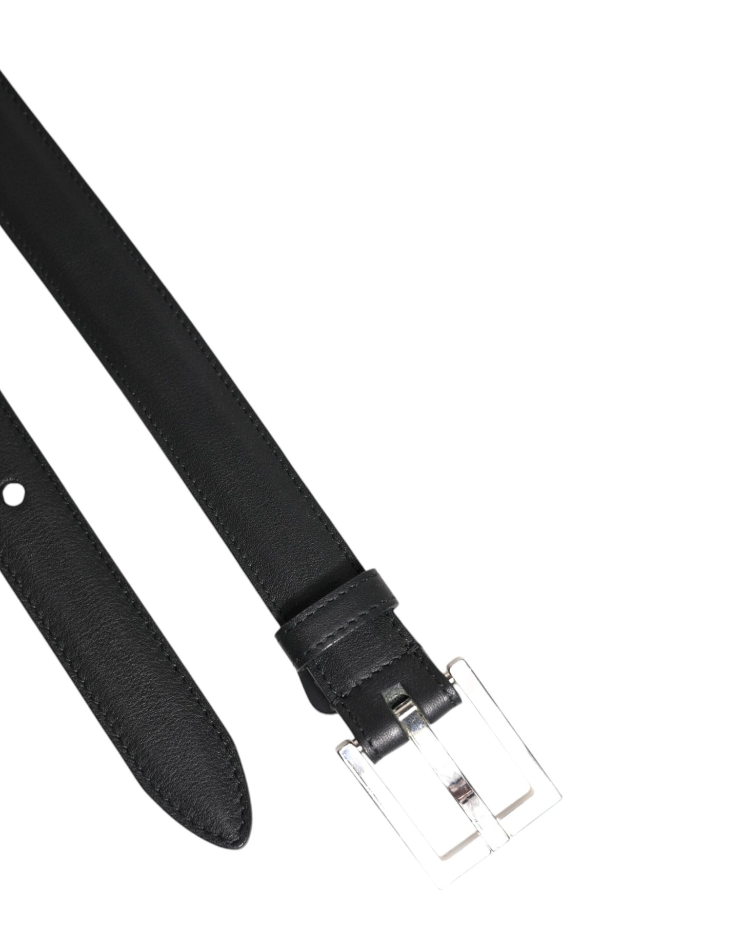 Cinturón con hebilla clásica de piel de becerro negra de Dolce & Gabbana