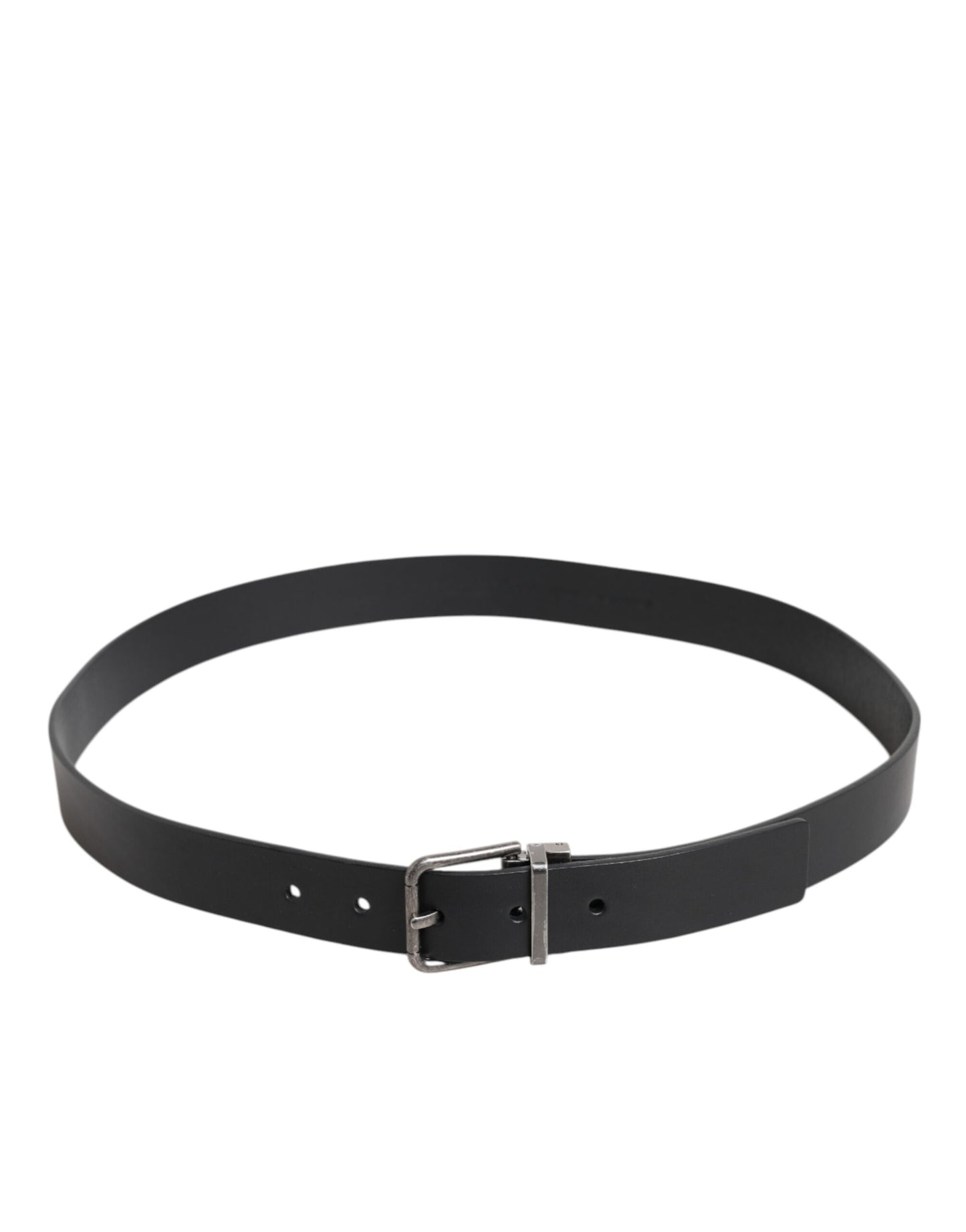 Cinturón clásico de cuero negro con hebilla metálica de Dolce & Gabbana