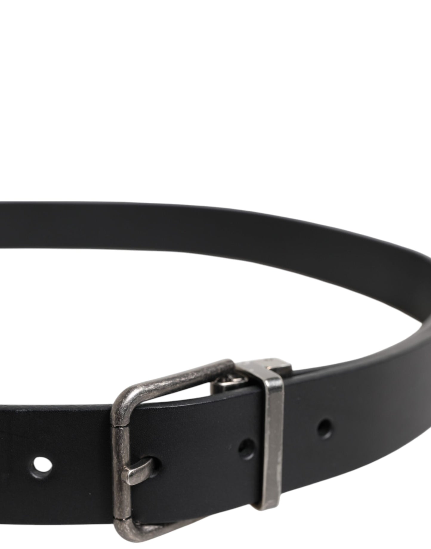 Cinturón clásico de cuero negro con hebilla metálica de Dolce & Gabbana
