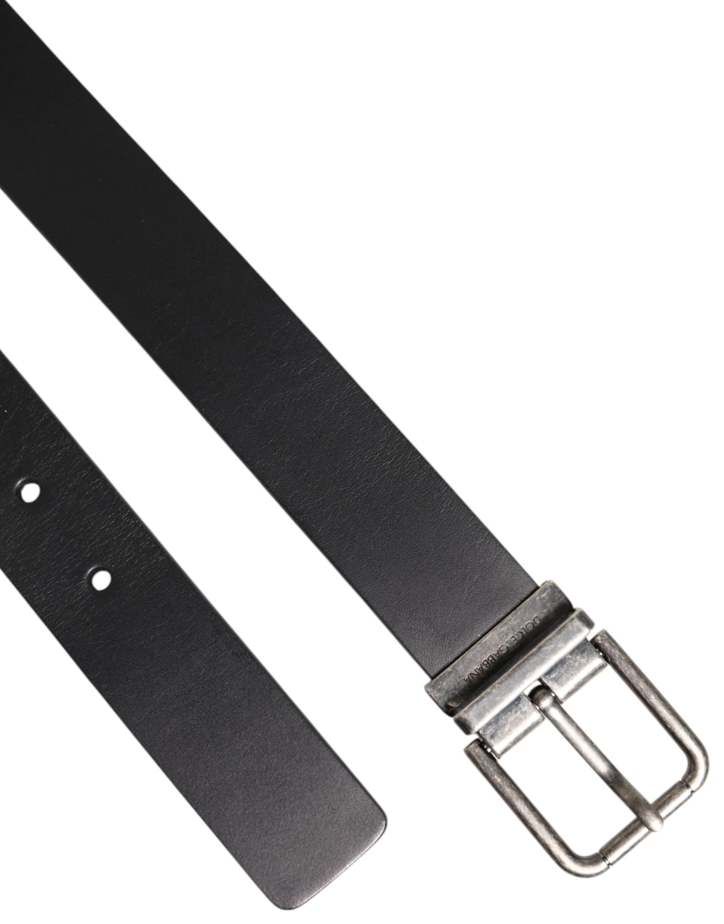 Cinturón clásico de cuero negro con hebilla metálica de Dolce & Gabbana