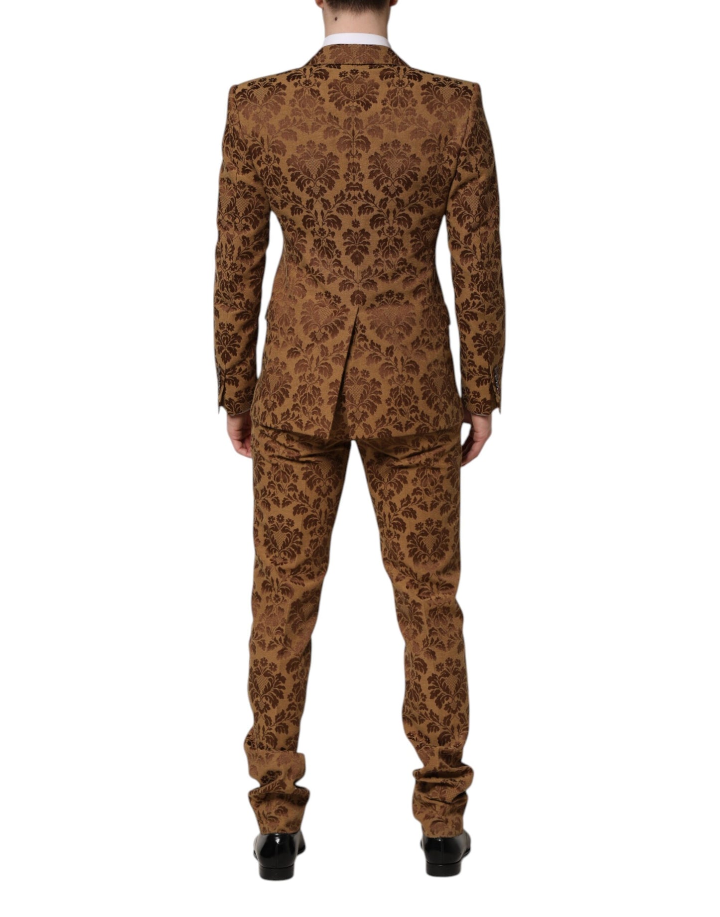 Traje de dos piezas SICILIA de jacquard floral marrón de Dolce & Gabbana