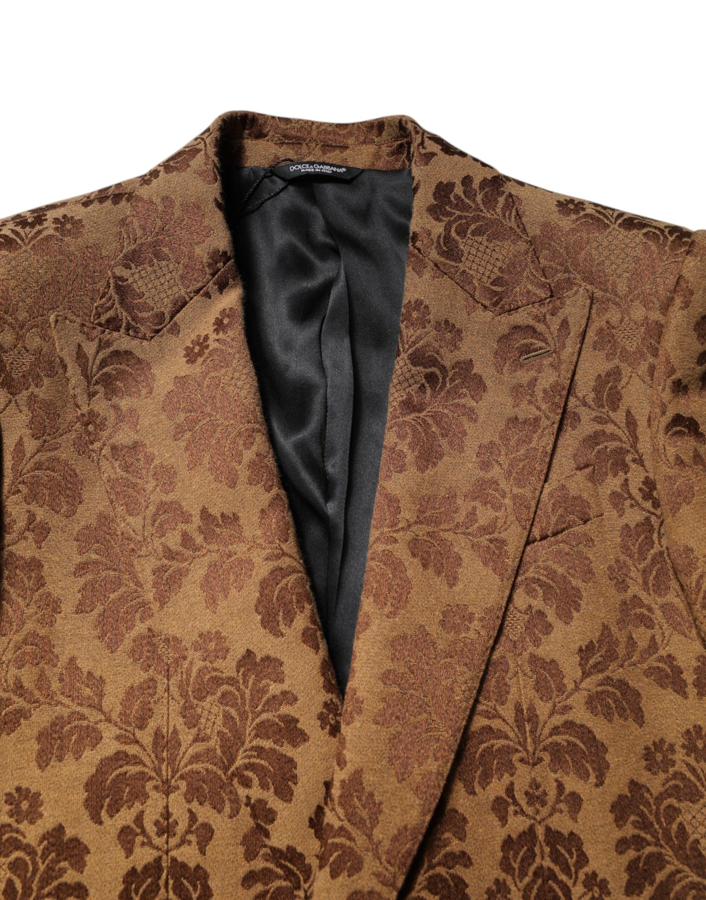 Traje de dos piezas SICILIA de jacquard floral marrón de Dolce & Gabbana