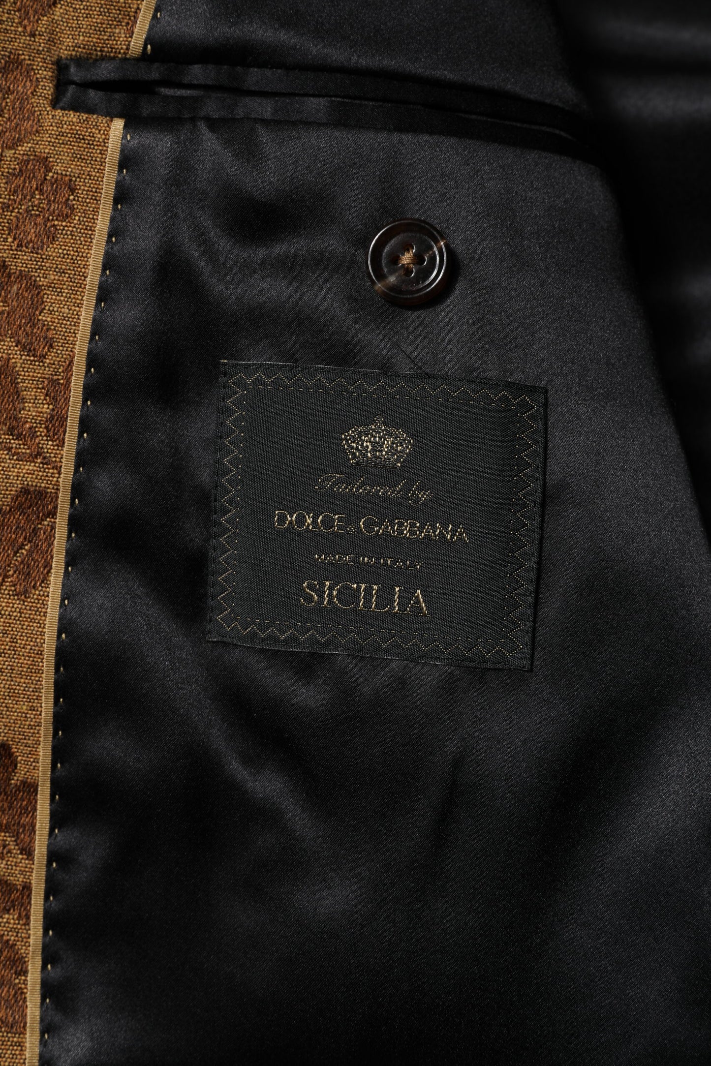 Traje de dos piezas SICILIA de jacquard floral marrón de Dolce & Gabbana