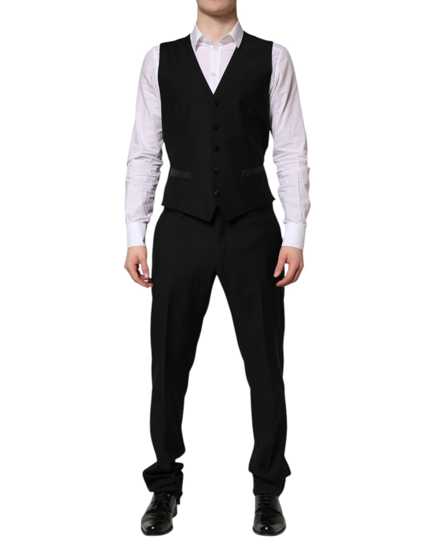 Traje de tres piezas con adornos de cristal MARTINI negro de Dolce & Gabbana