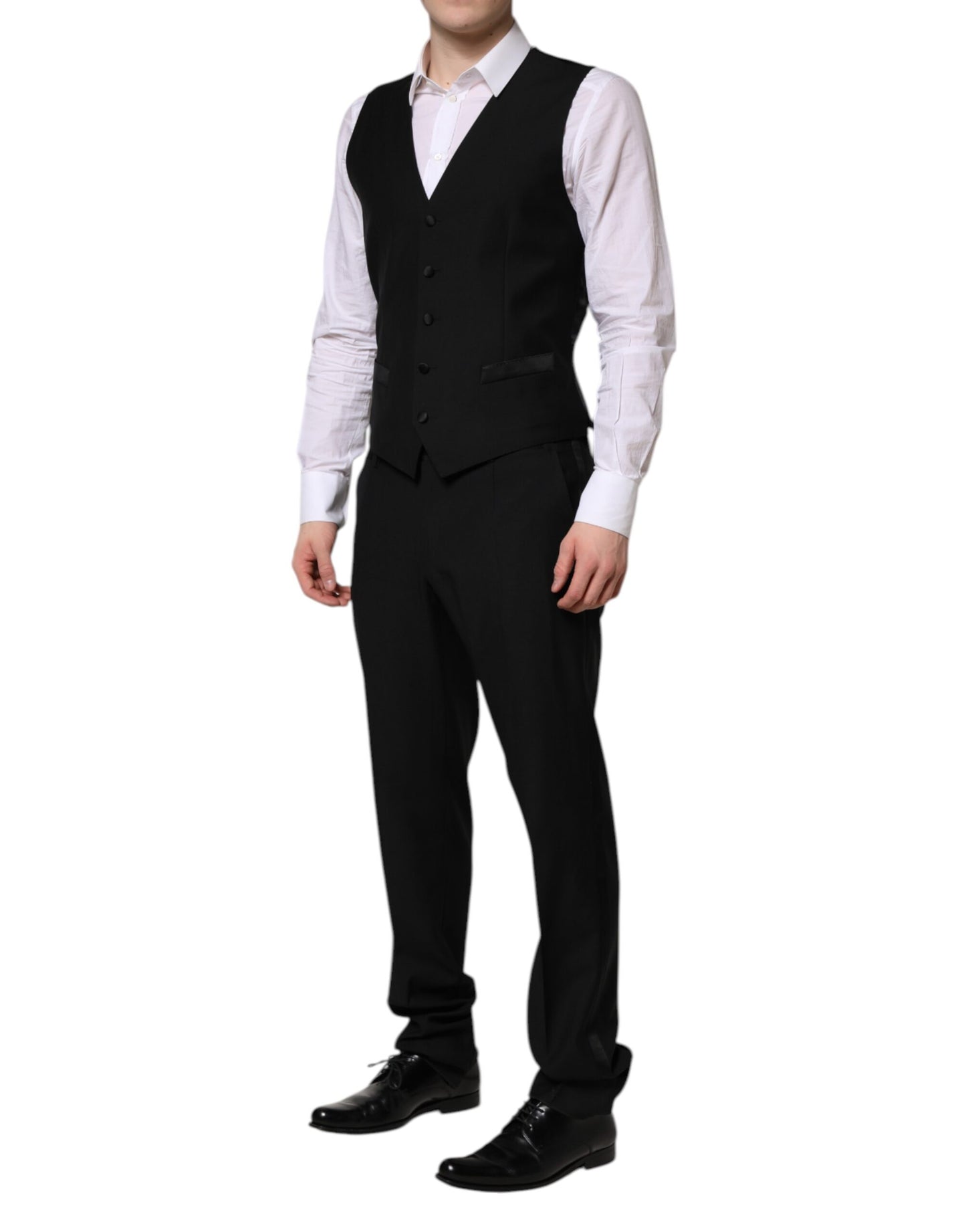 Traje de tres piezas con adornos de cristal MARTINI negro de Dolce & Gabbana