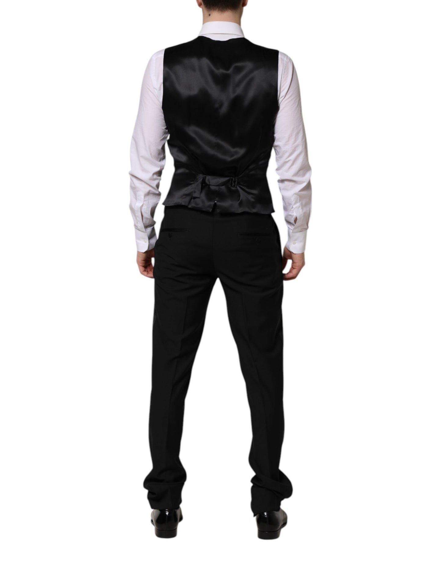 Traje de tres piezas con adornos de cristal MARTINI negro de Dolce & Gabbana
