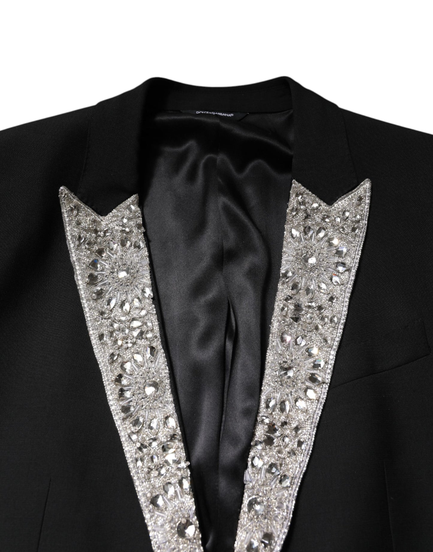 Traje de tres piezas con adornos de cristal MARTINI negro de Dolce & Gabbana