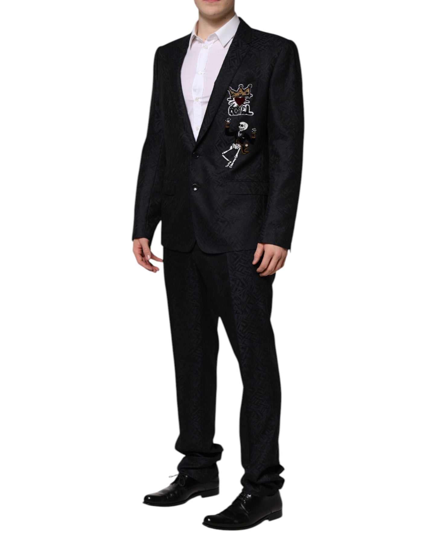 Traje de dos piezas con esqueleto King MARTINI negro de Dolce & Gabbana