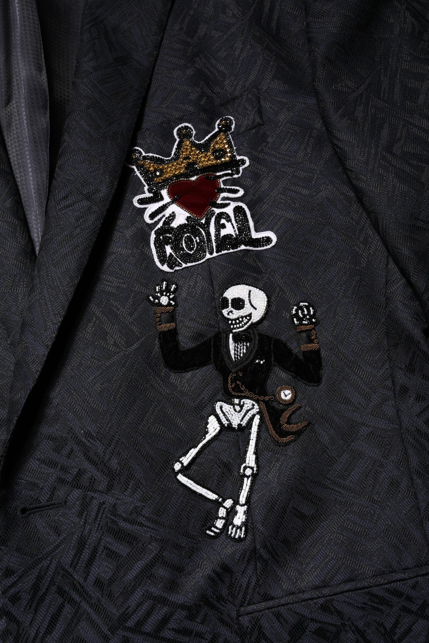 Traje de dos piezas con esqueleto King MARTINI negro de Dolce & Gabbana