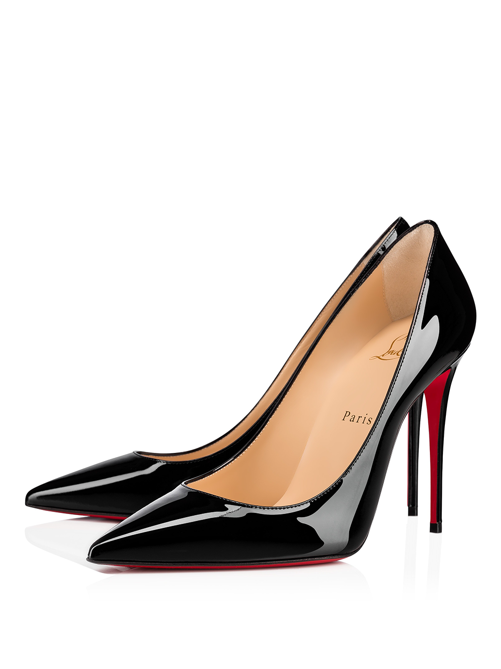 Christian Louboutin Charol Negro Kate Décolleté 100