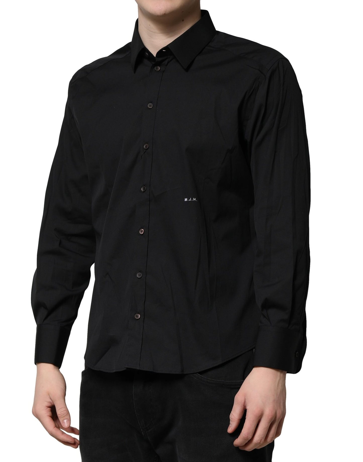 Camisa formal de vestir para hombre de algodón Dolce & Gabbana SARTORIA negra