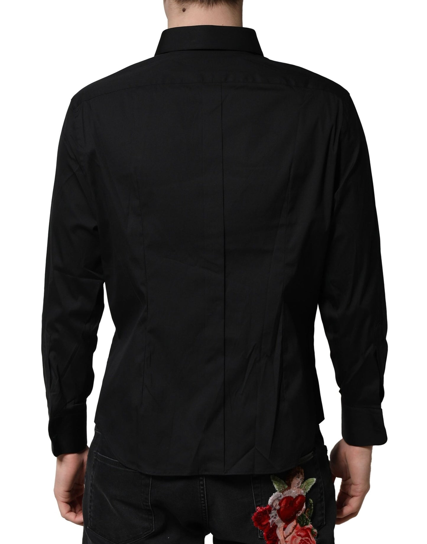 Camisa formal de vestir para hombre de algodón Dolce & Gabbana SARTORIA negra