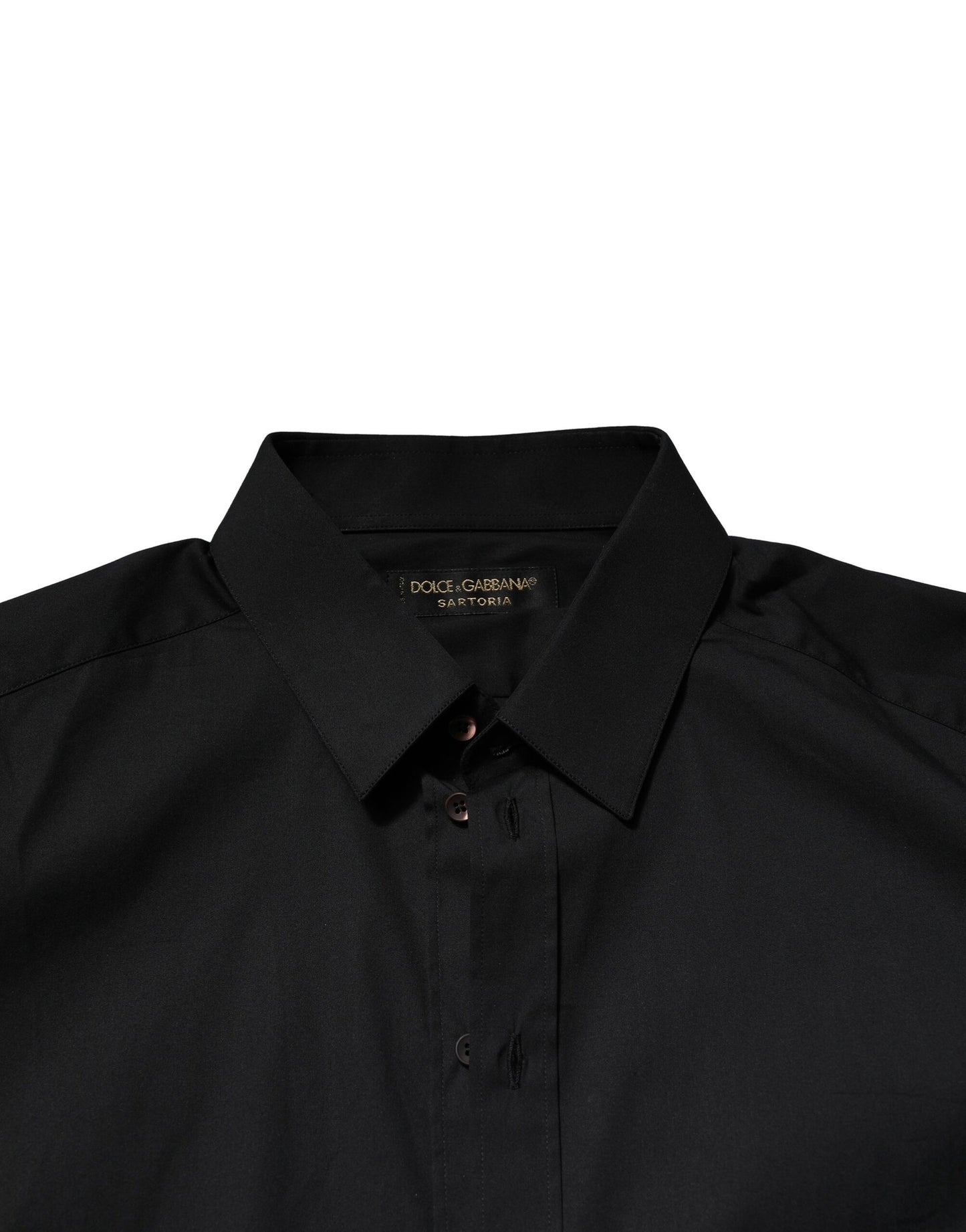 Camisa formal de vestir para hombre de algodón Dolce & Gabbana SARTORIA negra