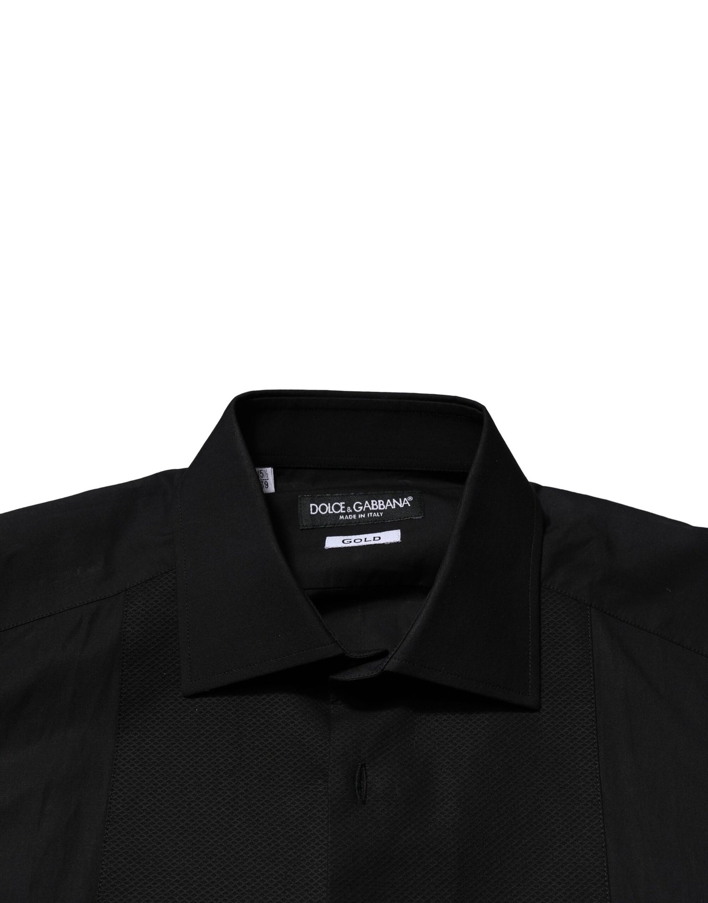 Vestido y camisa formal de manga larga Dolce & Gabbana en negro dorado