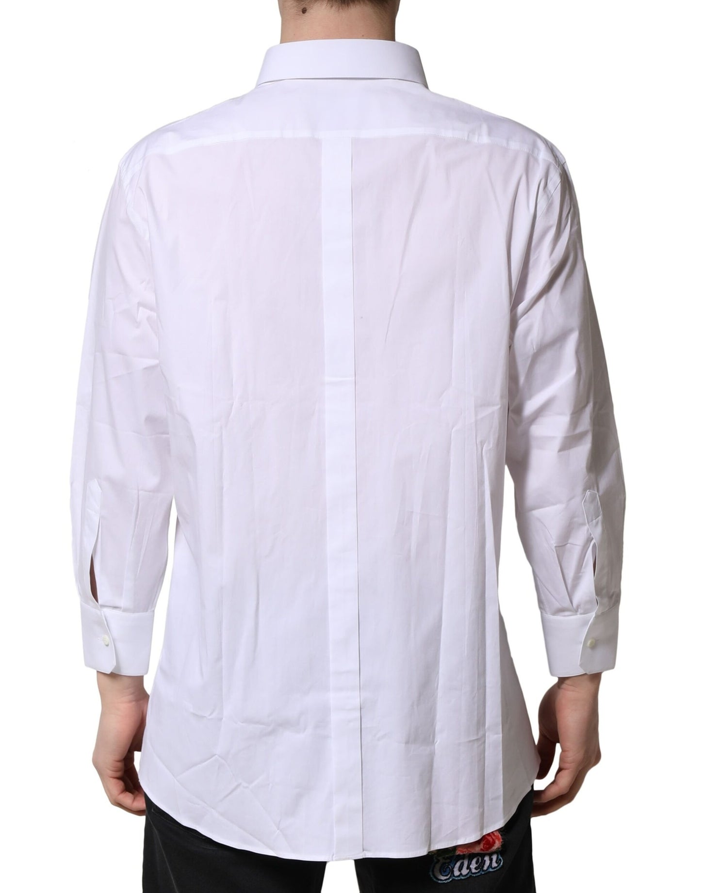 Vestido y camisa formal de manga larga Dolce & Gabbana en blanco dorado