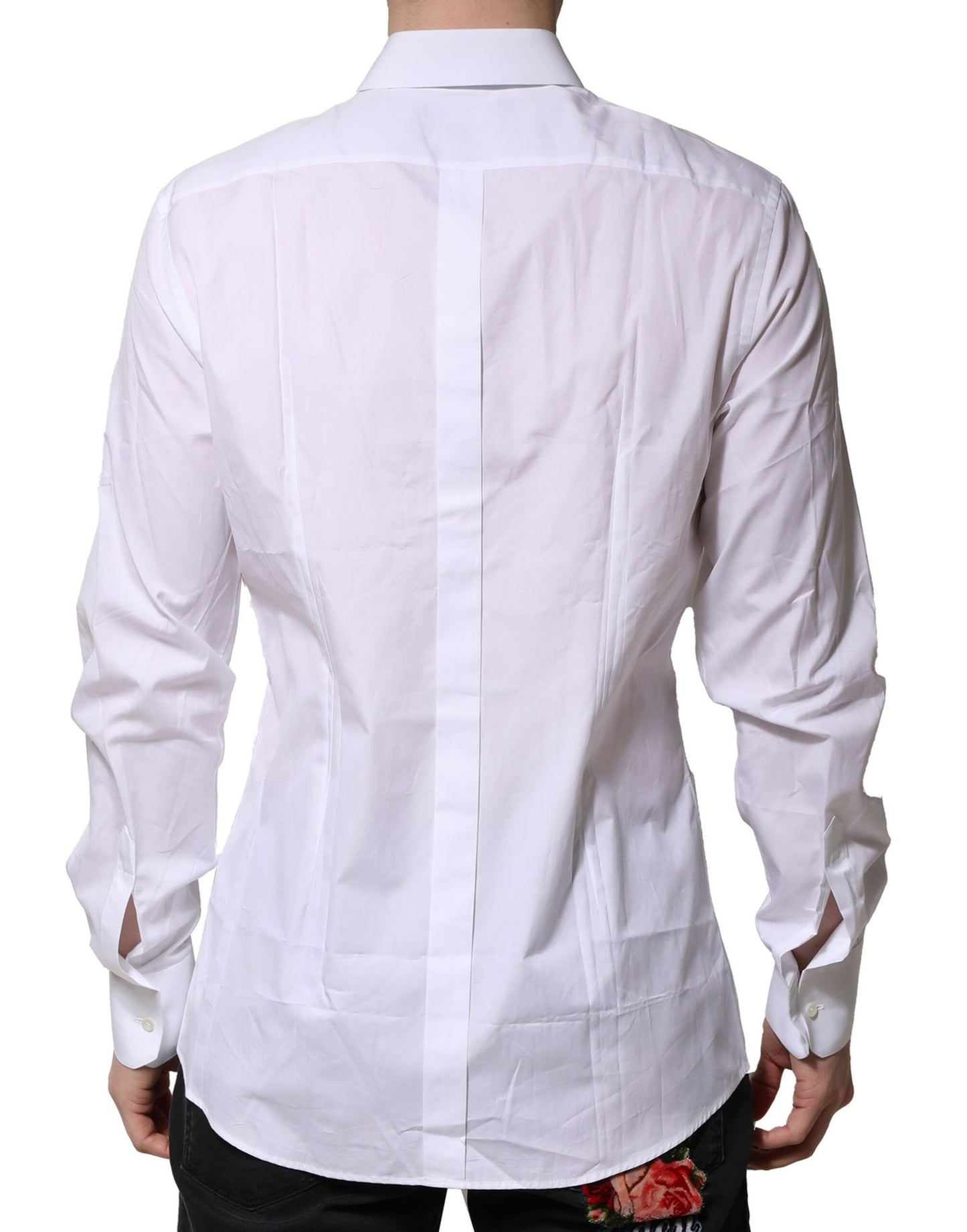Camisa formal de vestir para hombre Dolce & Gabbana de algodón blanco dorado