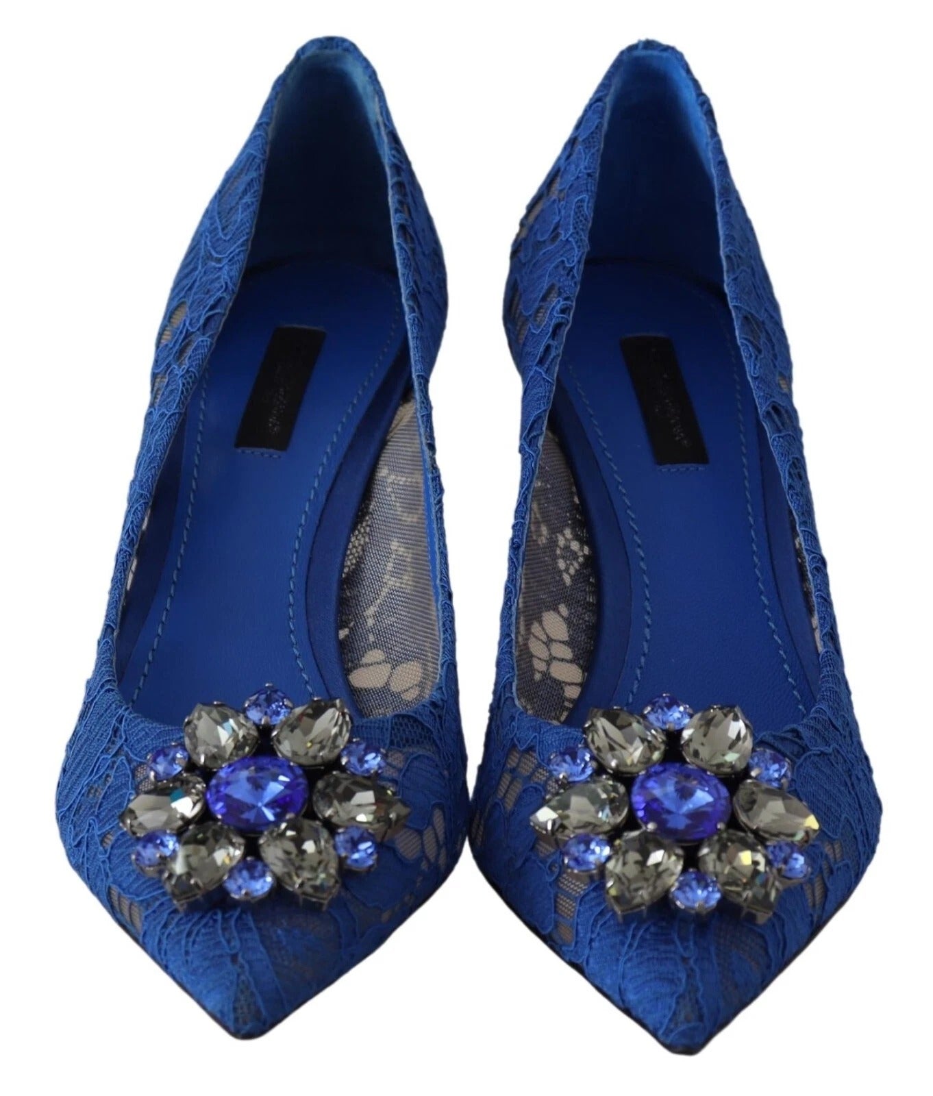 Bailarinas con cristales y encaje azul de Dolce & Gabbana