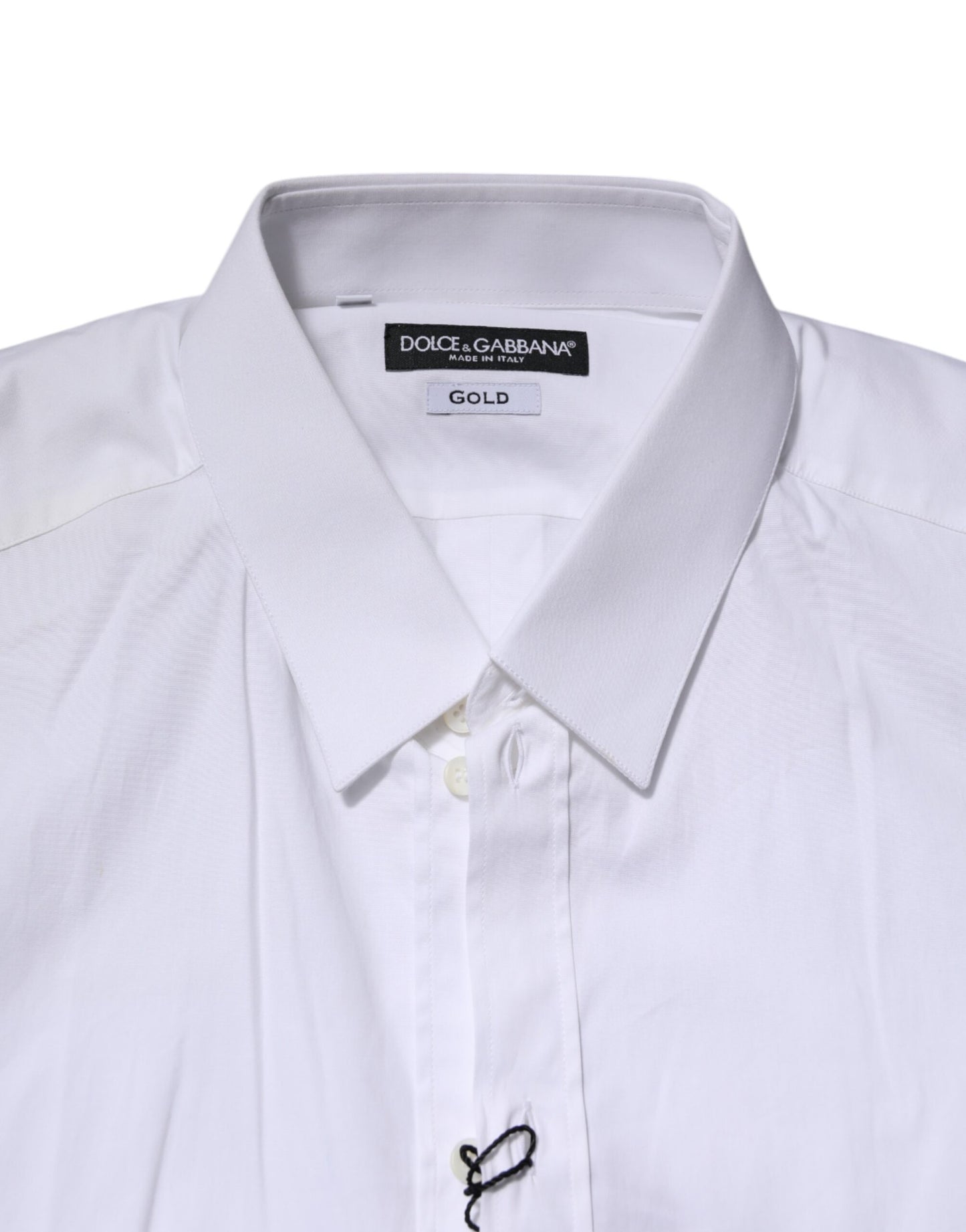 Camisa formal de manga larga Dolce & Gabbana de algodón blanco dorado