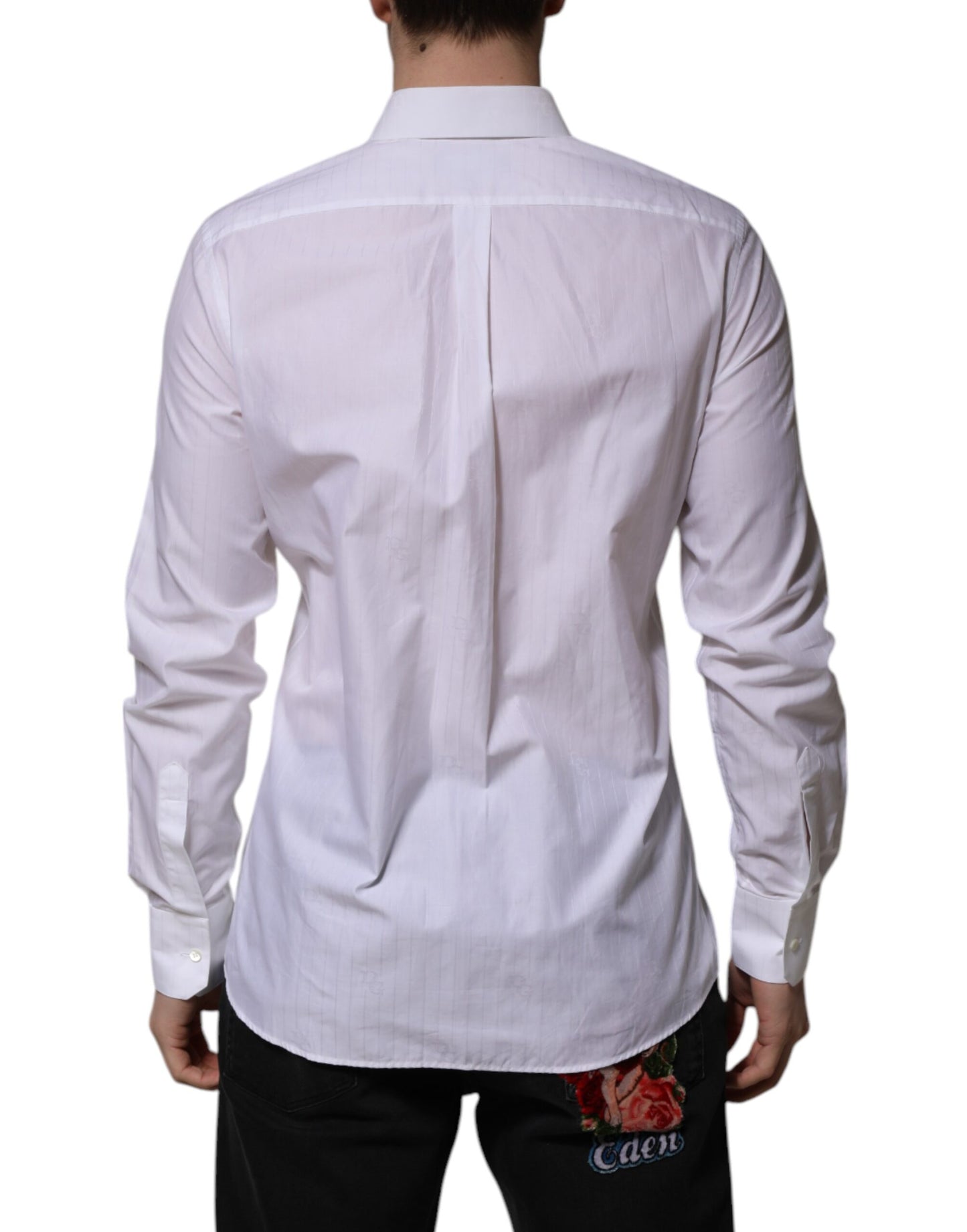 Camisa formal de manga larga MARTINI de algodón blanco de Dolce & Gabbana