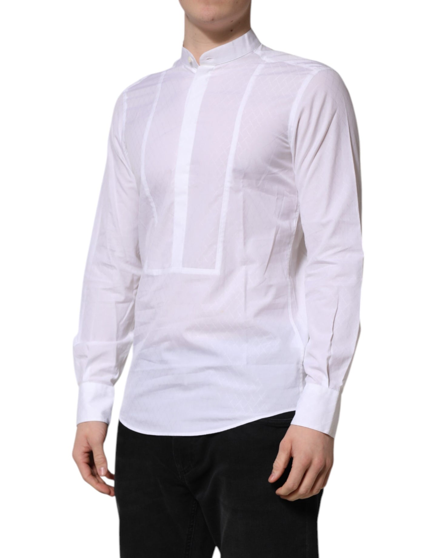 Camisa formal Dolce & Gabbana de algodón blanco de manga larga y corte entallado