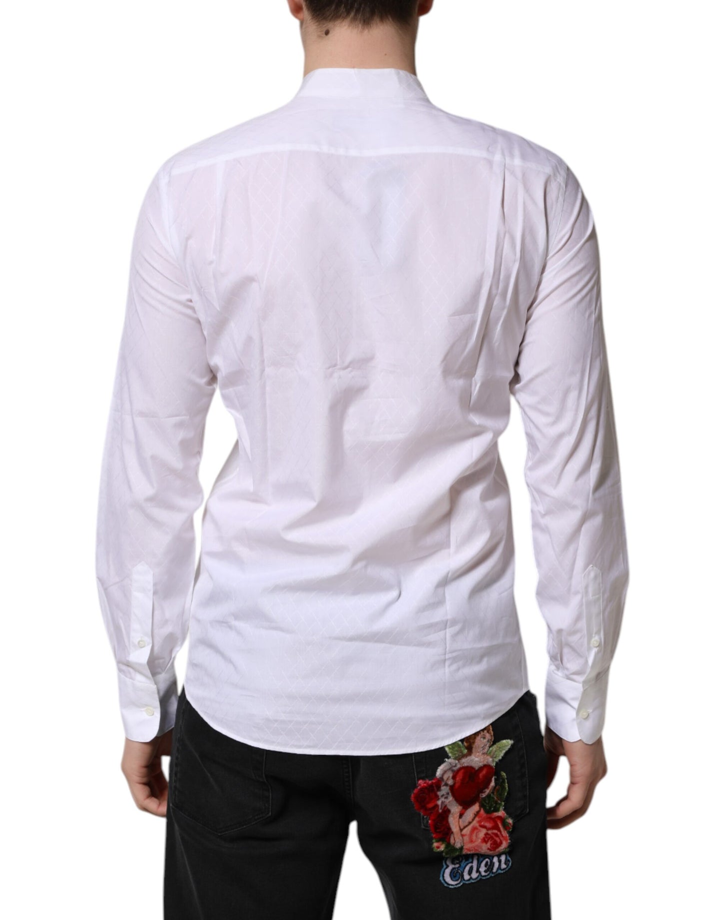 Camisa formal Dolce & Gabbana de algodón blanco de manga larga y corte entallado