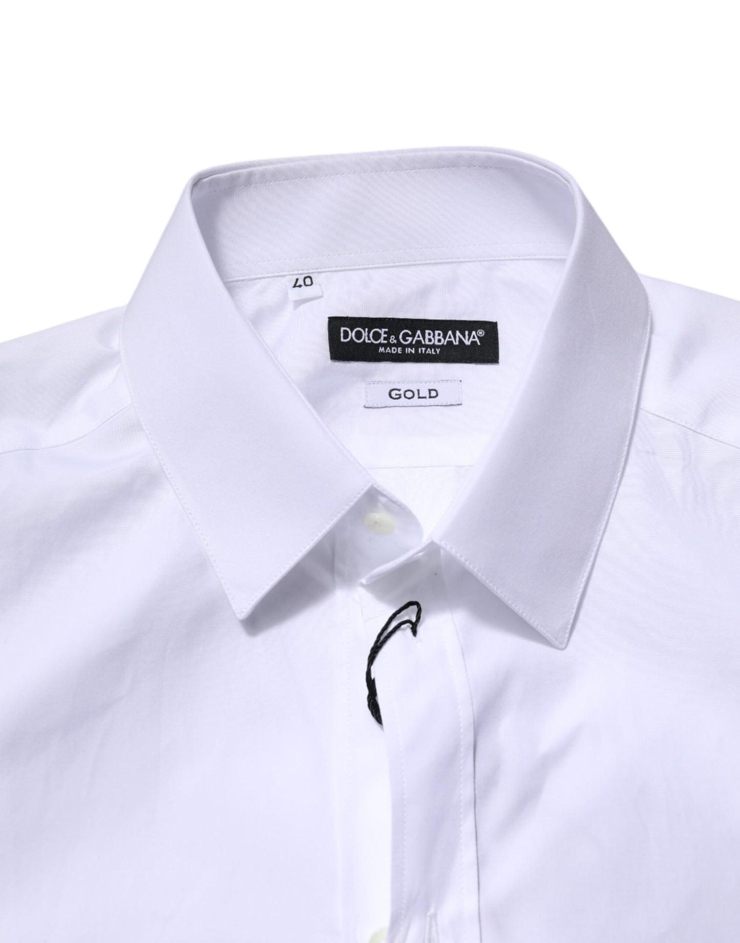 Vestido y camisa formal de manga larga Dolce & Gabbana en blanco dorado