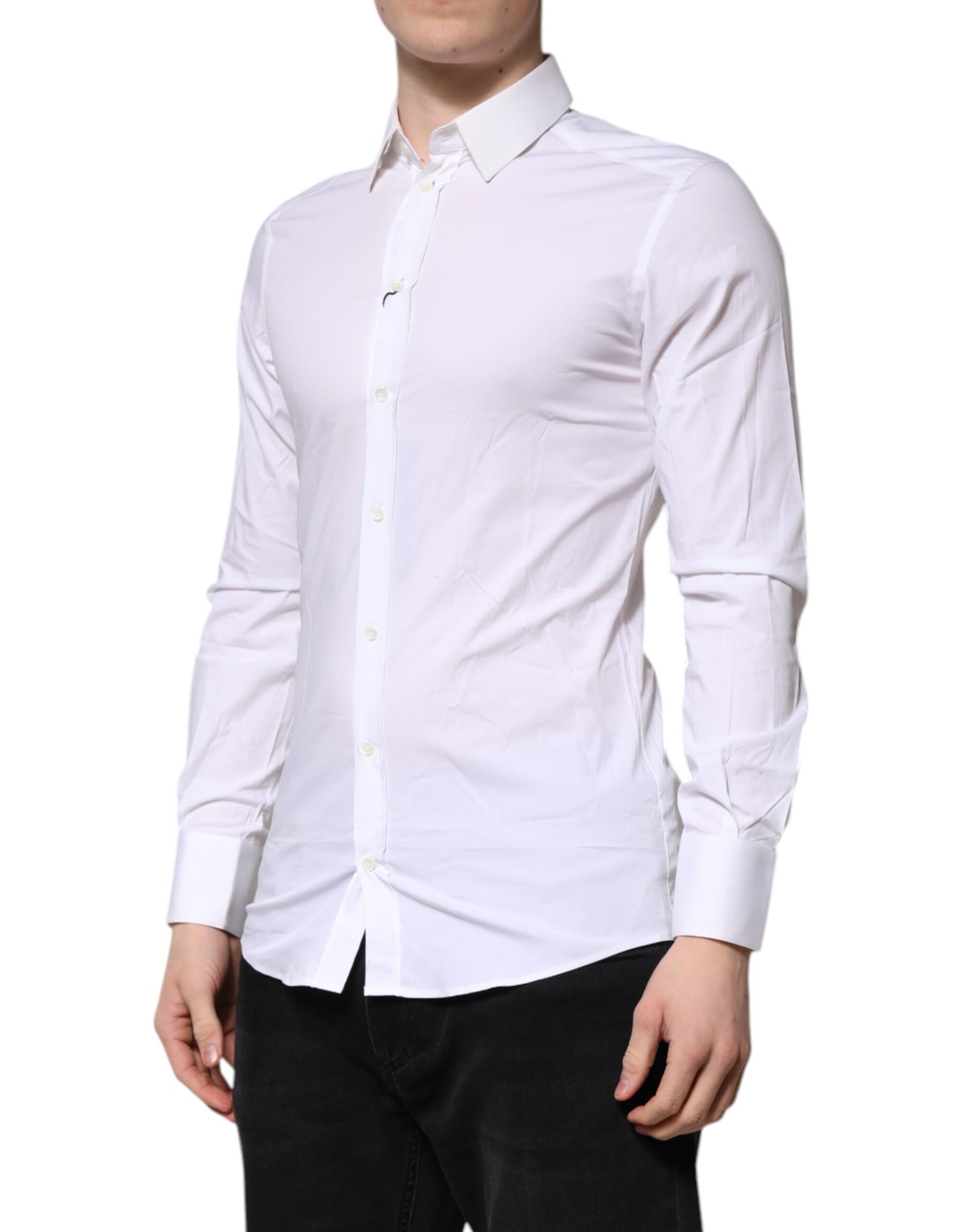 Vestido y camisa formal de manga larga Dolce & Gabbana en blanco dorado