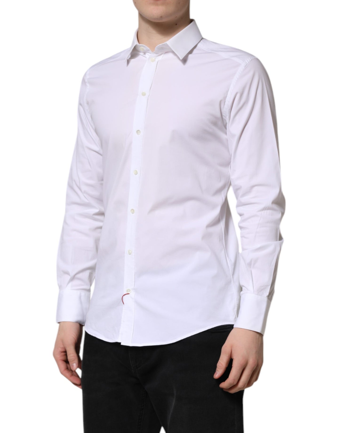 Vestido y camisa formal de manga larga Dolce & Gabbana en blanco dorado