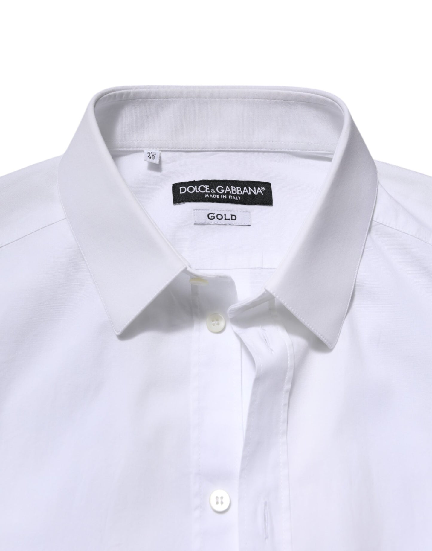 Vestido y camisa formal de manga larga Dolce & Gabbana en blanco dorado