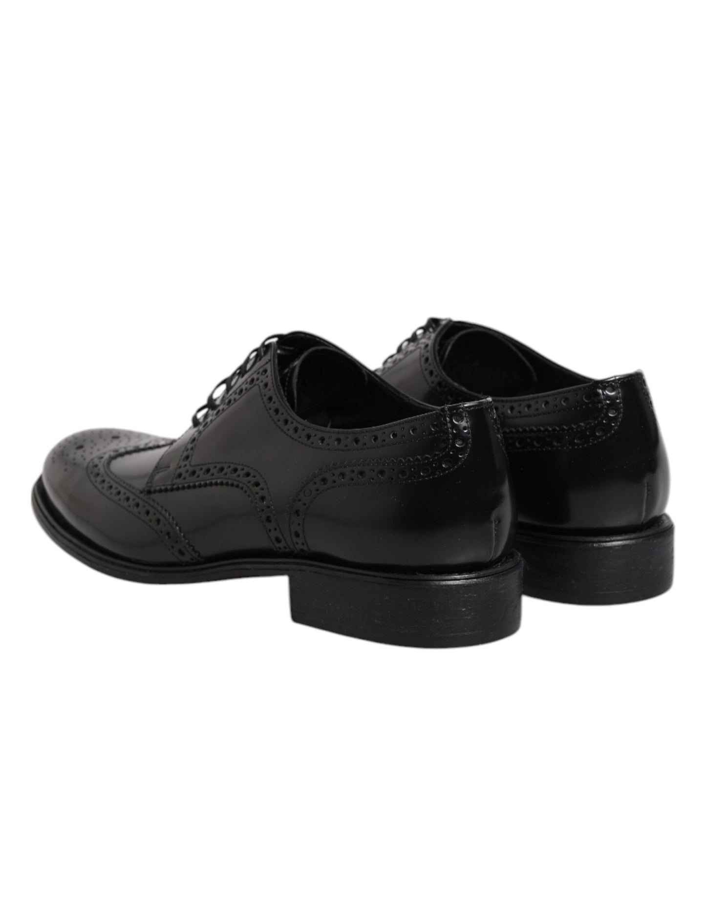 Dolce & Gabbana Zapatos formales Derby de cuero negro con punta de ala