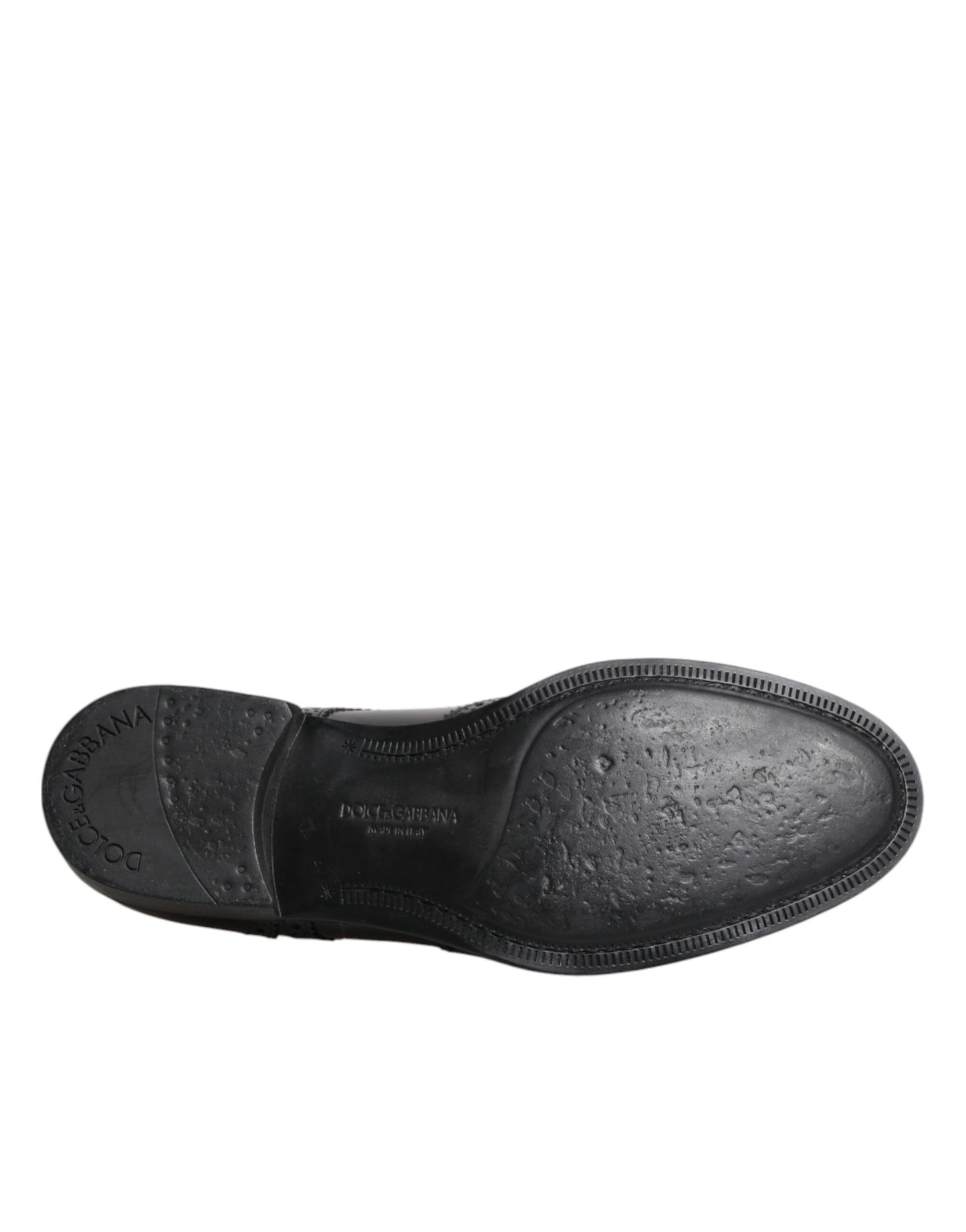 Dolce & Gabbana Zapatos formales Derby de cuero negro con punta de ala
