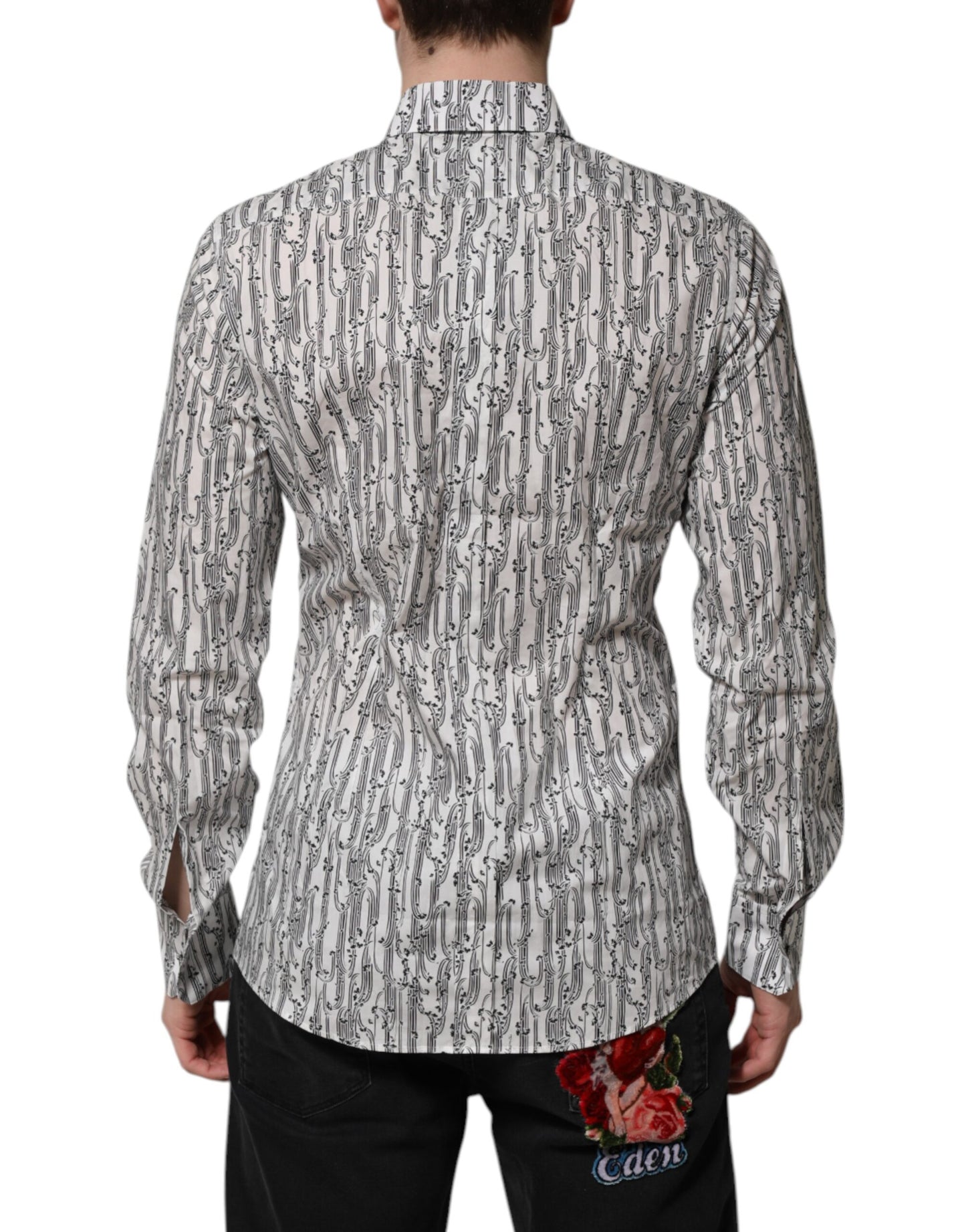 Camisa informal de manga larga con estampado floral blanco de Dolce & Gabbana