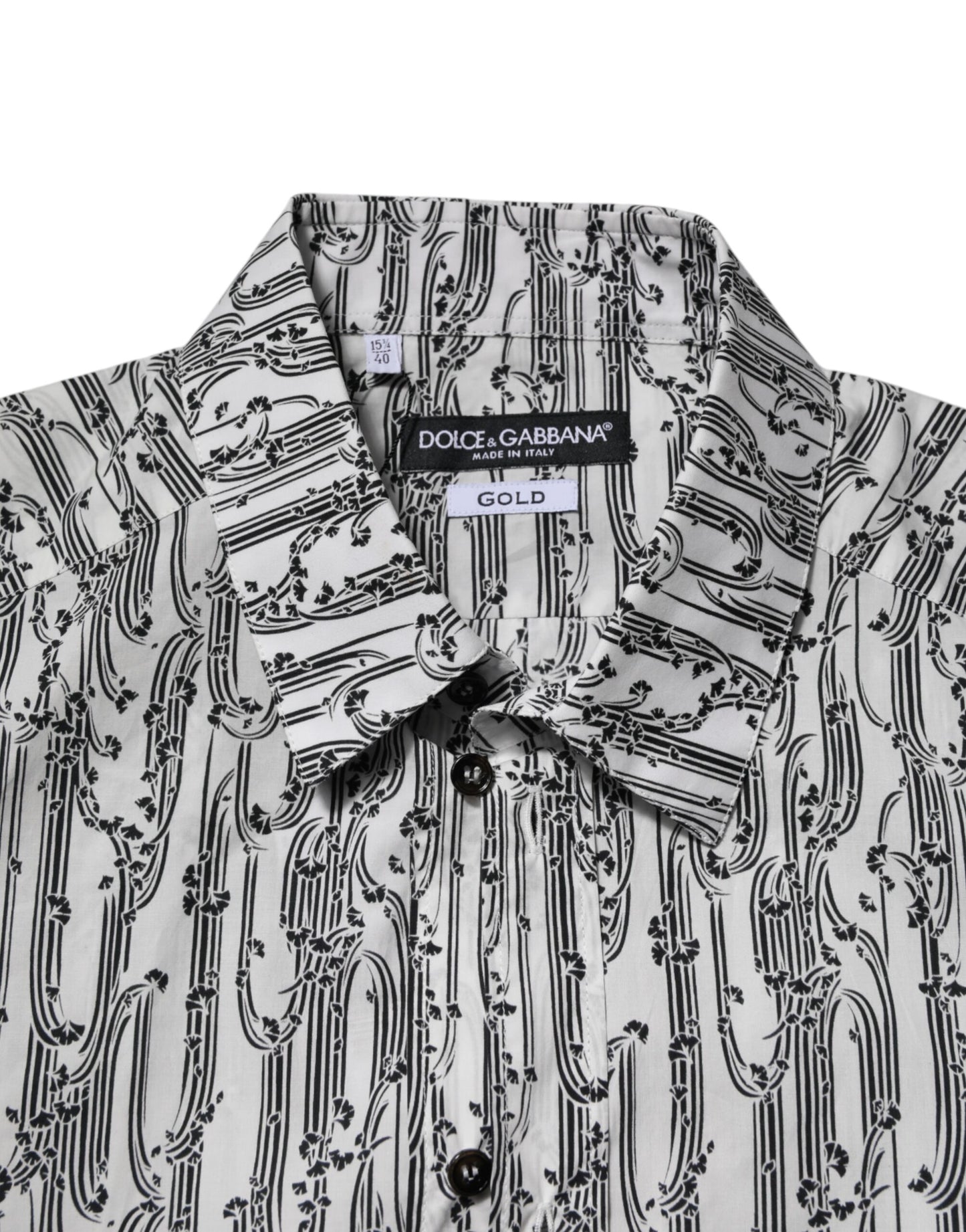 Camisa informal de manga larga con estampado floral blanco de Dolce & Gabbana