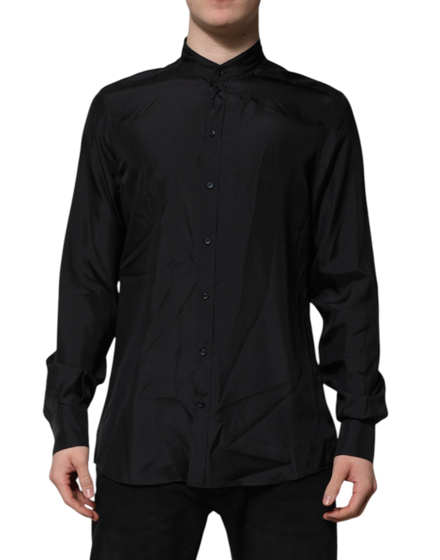 Camisa de vestir formal MARTINI de seda azul oscuro para hombre de Dolce & Gabbana