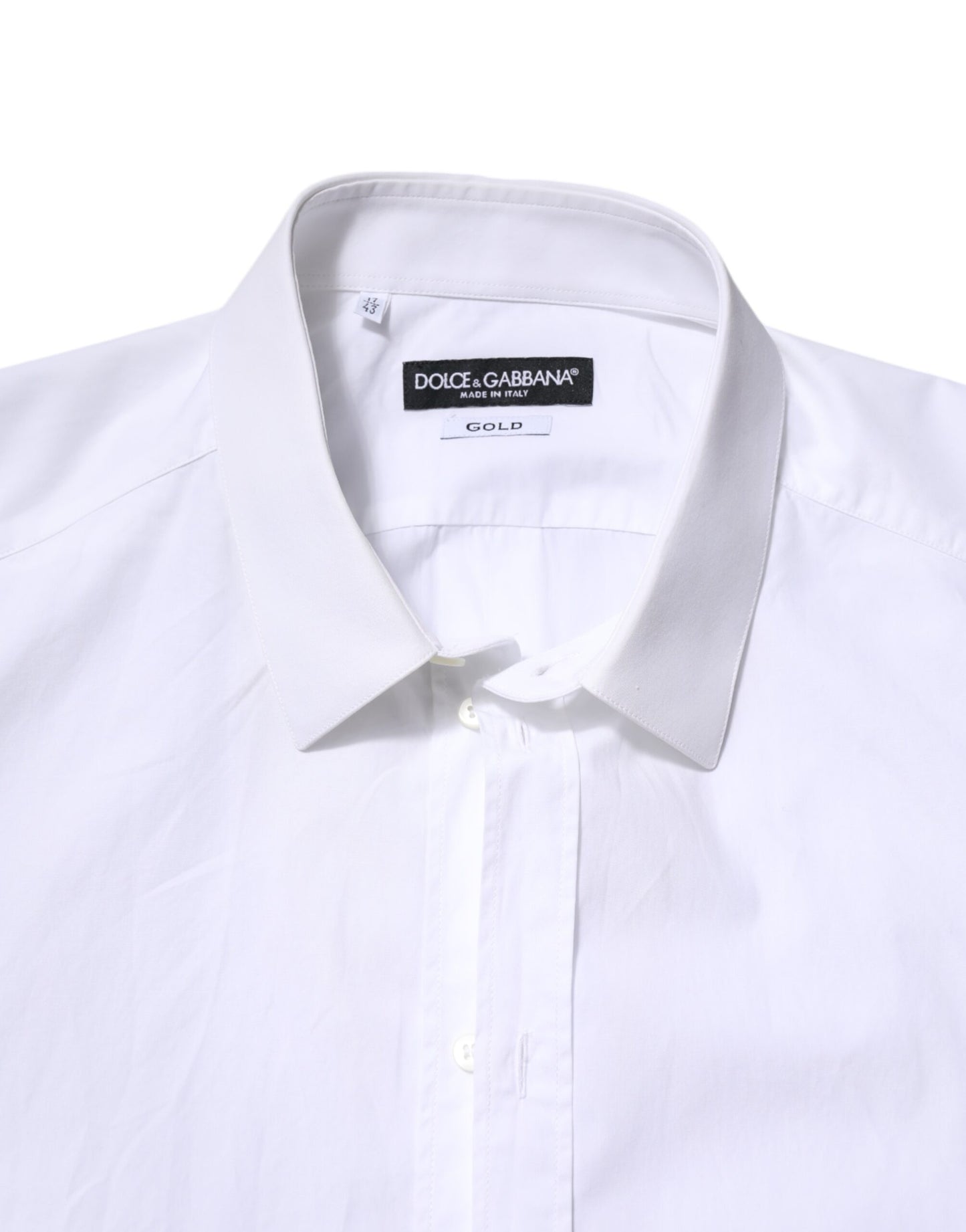 Camisa de vestir Dolce & Gabbana de algodón blanco dorado de manga larga