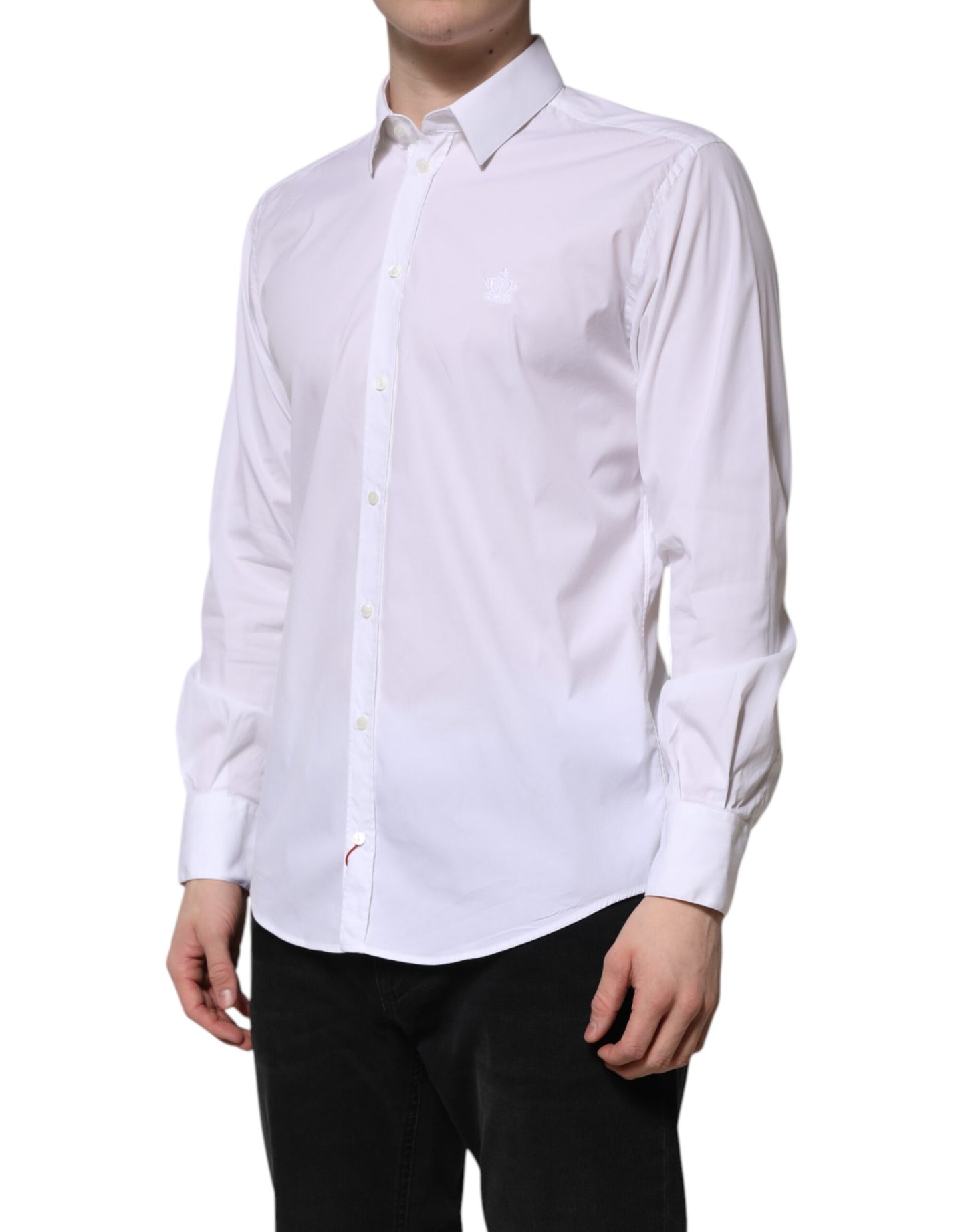 Camisa de vestir de manga larga MARTINI de algodón blanco de Dolce & Gabbana