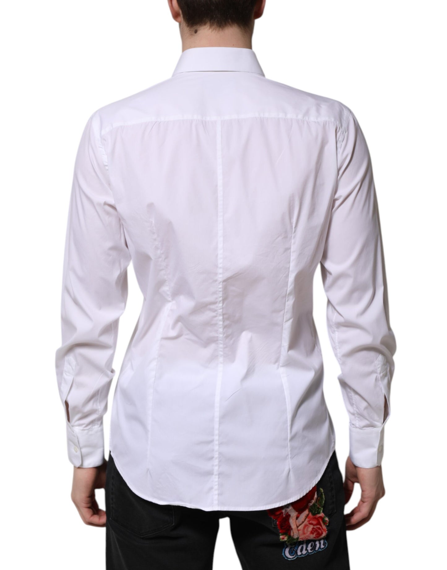 Camisa de vestir de manga larga MARTINI de algodón blanco de Dolce & Gabbana