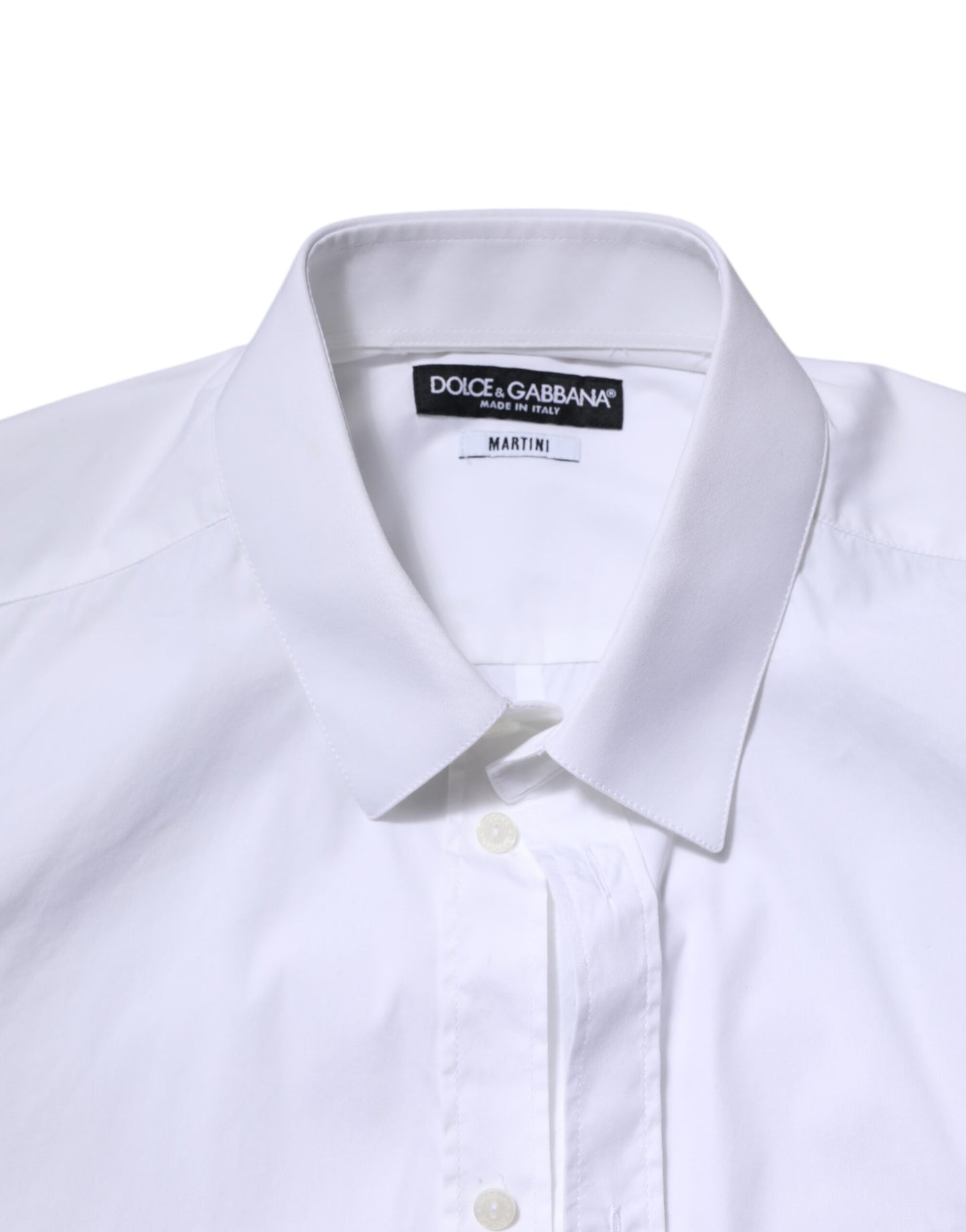 Camisa de vestir de manga larga MARTINI de algodón blanco de Dolce & Gabbana