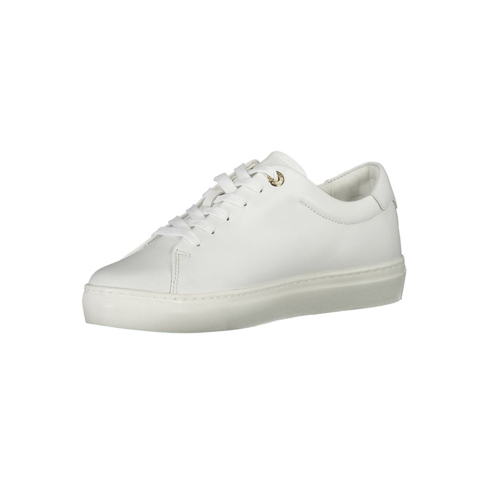 Zapatilla Tommy Hilfiger de cuero blanco para mujer