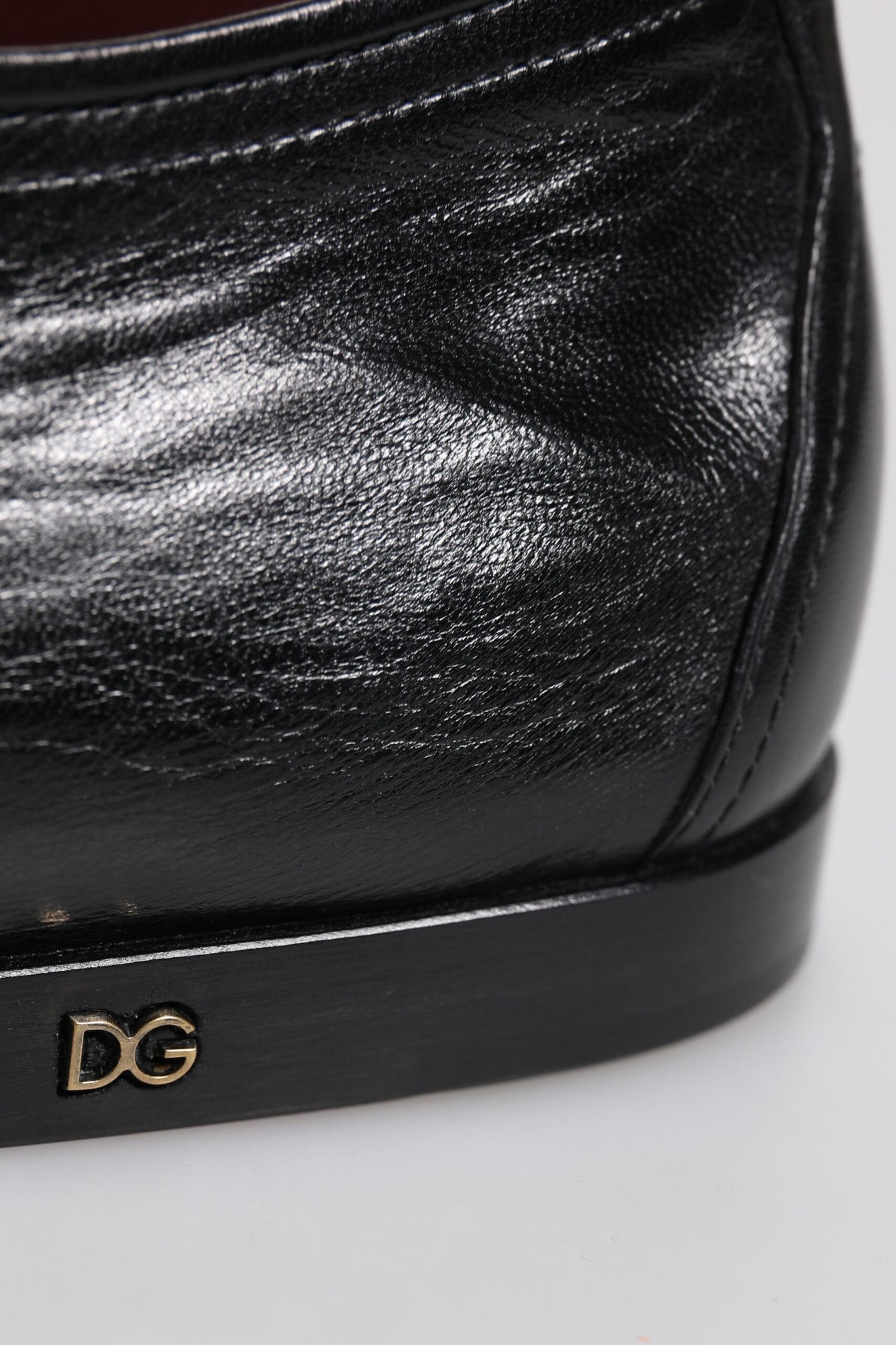 Zapatos Derby de vestir formales con cordones de cuero negro de Dolce & Gabbana